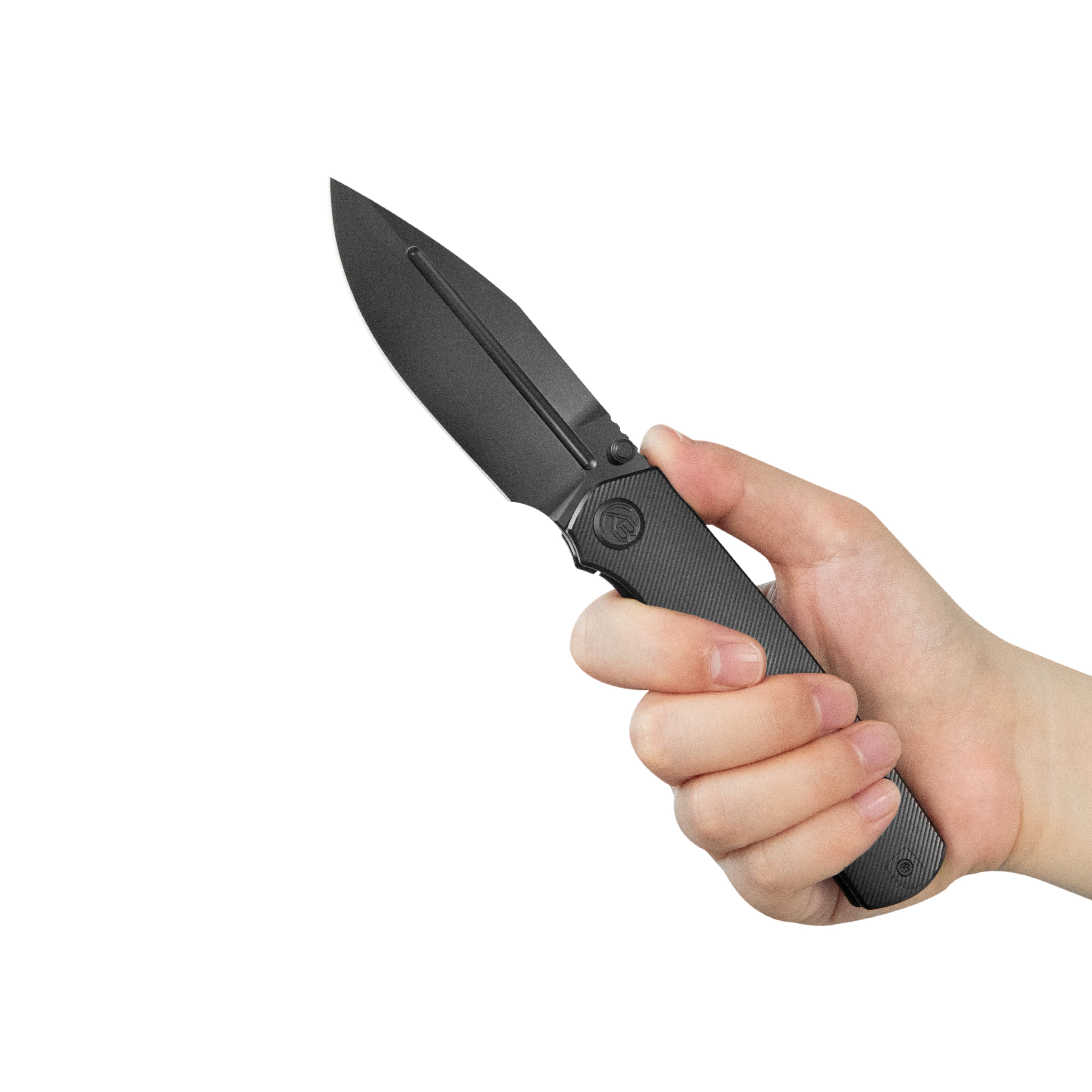 KB Albatross Tactical Folding Knife Black PVD Titanium with Micro Mill