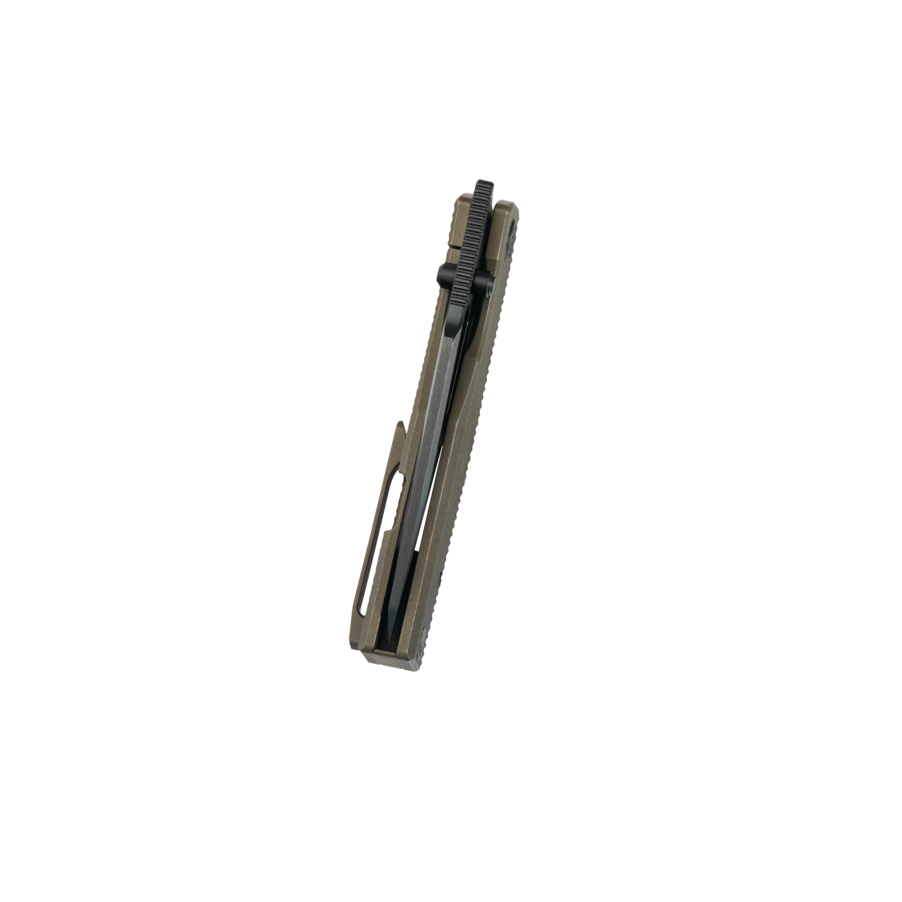 KB Illusion Folding Knife Bronze Ano Titanium Handle 3.46‘’ DLC & Satin & Stonewash Bohler M390 Blade KB443C