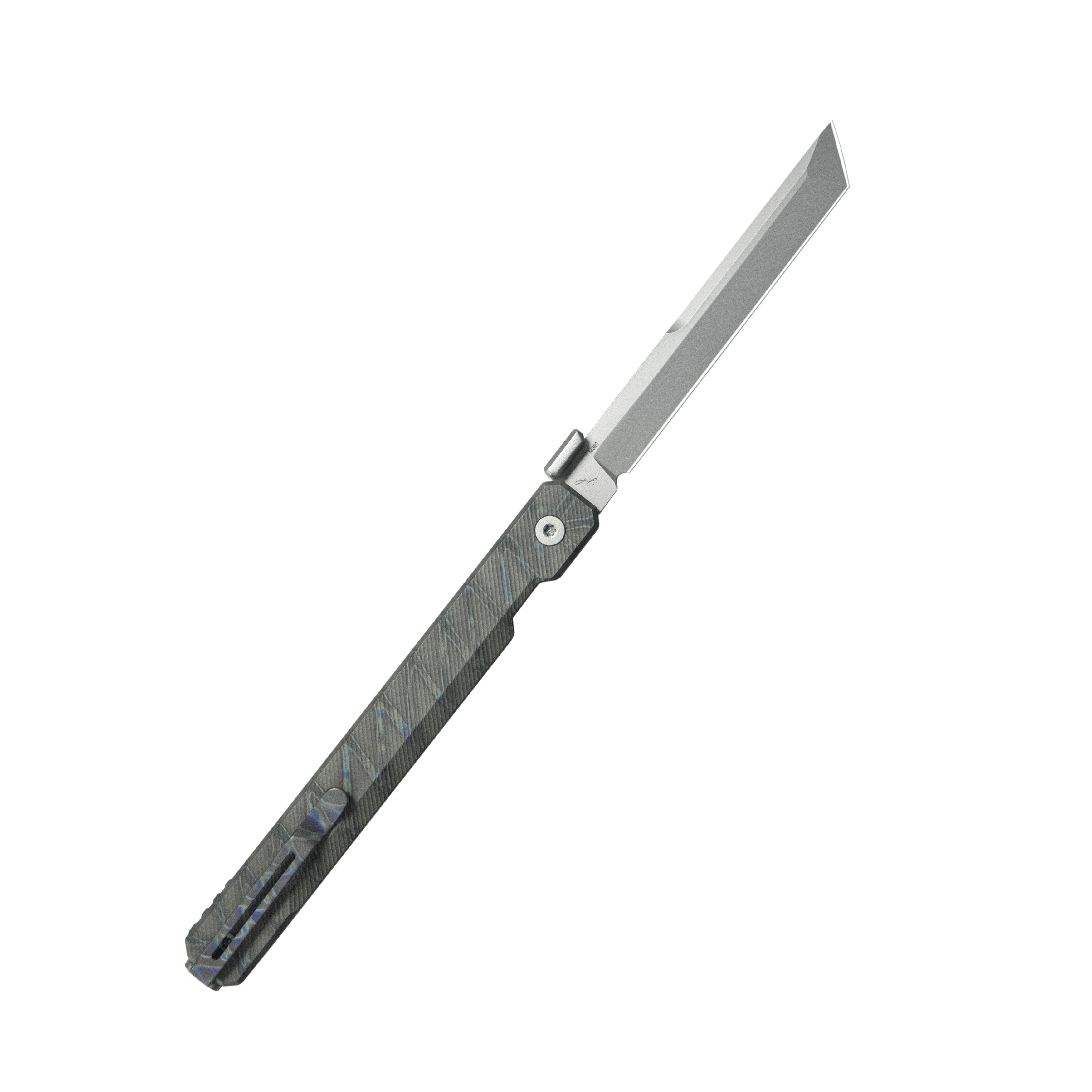 KB Prism Folding Knife Flame Titanium Handle 3.54