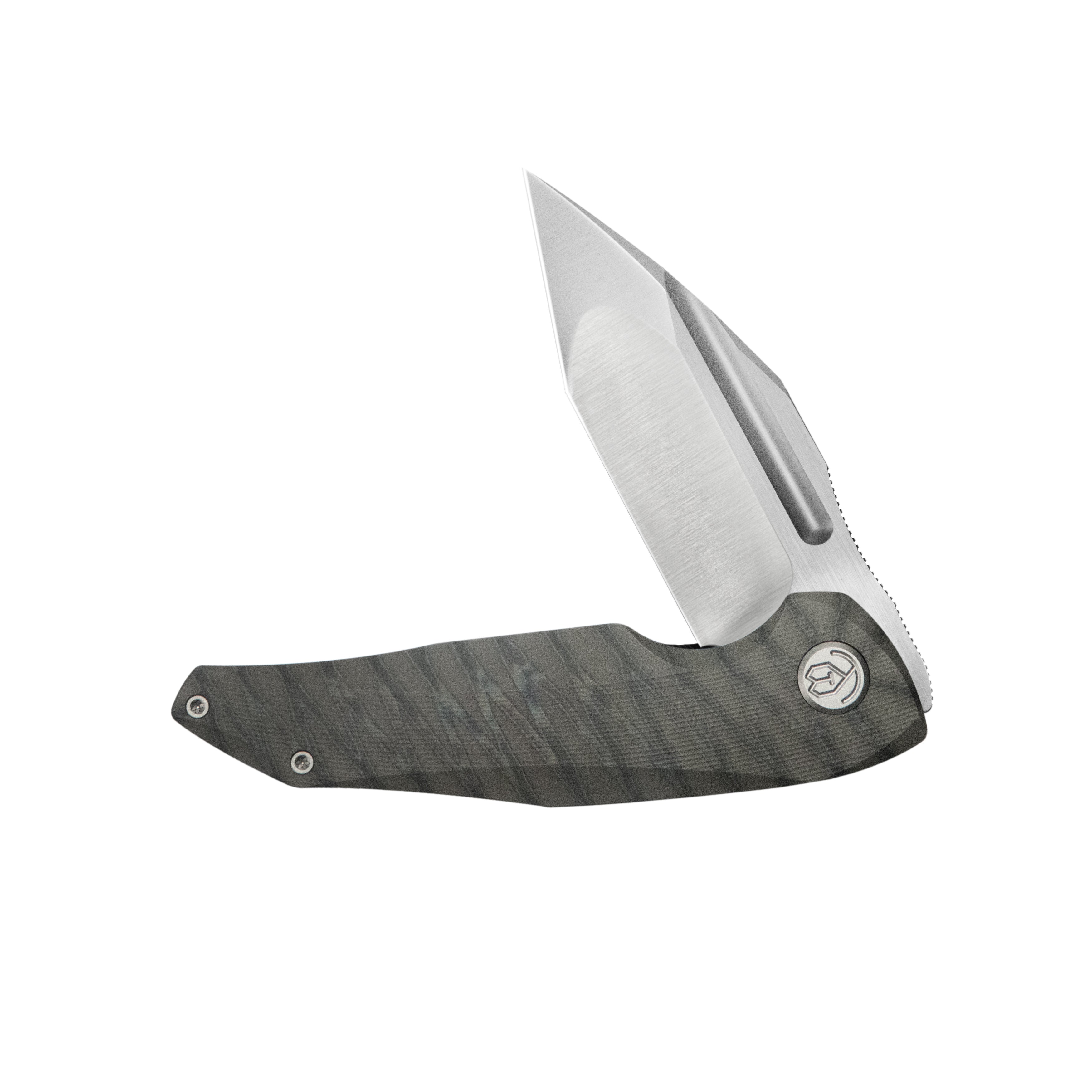 KB Navigator Tactical Folding Knife Flipper Flamed Contoured Ti Micro