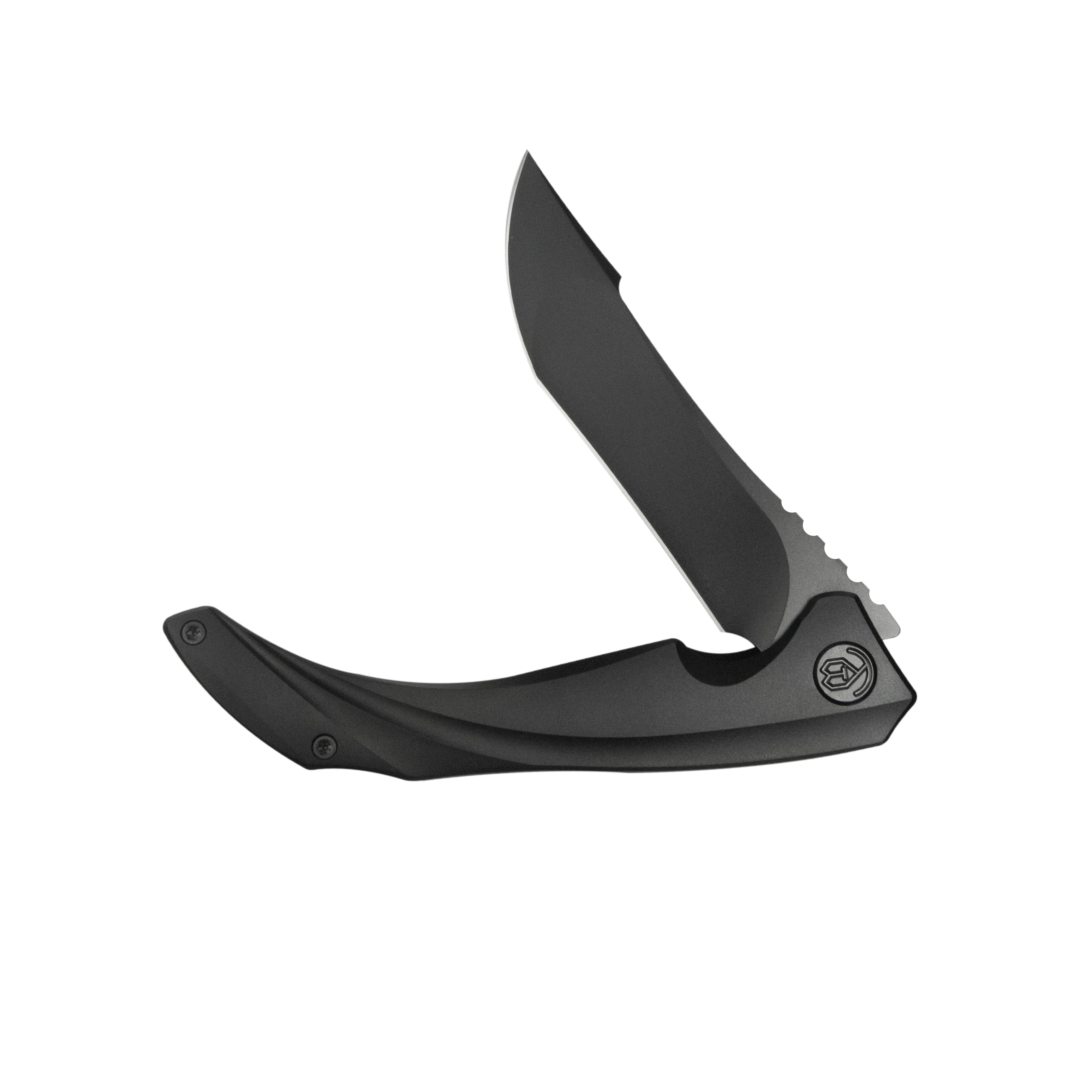 KB Cyrus Folding Knife Regular DLC Titanium Handle 3.46'' Regular DLC M390 Blade KB387C