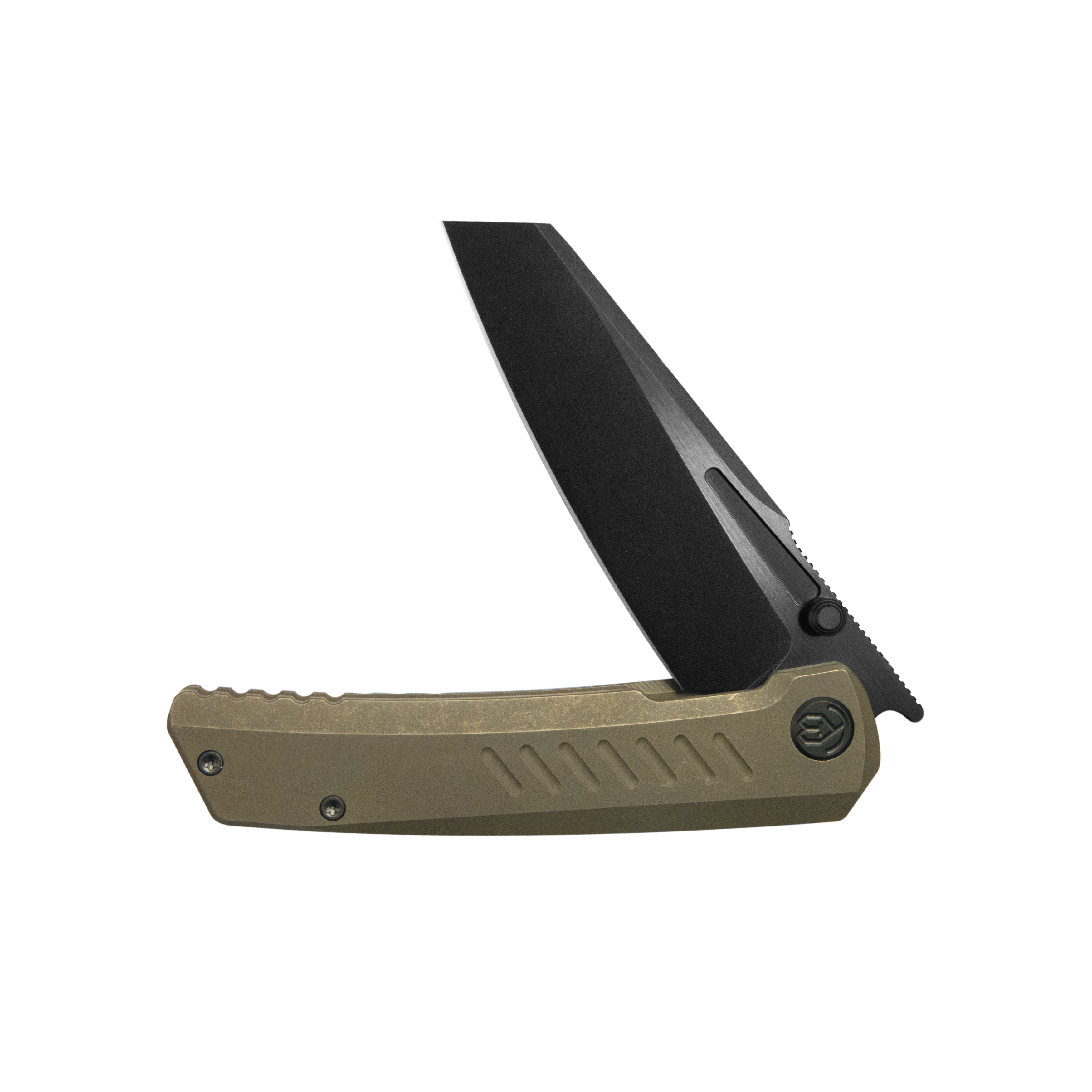 KB Insomnia Frame Locking Folding Knife Bronze Titanium Handle 3.46" DLC Satin M390 Blade KB441C