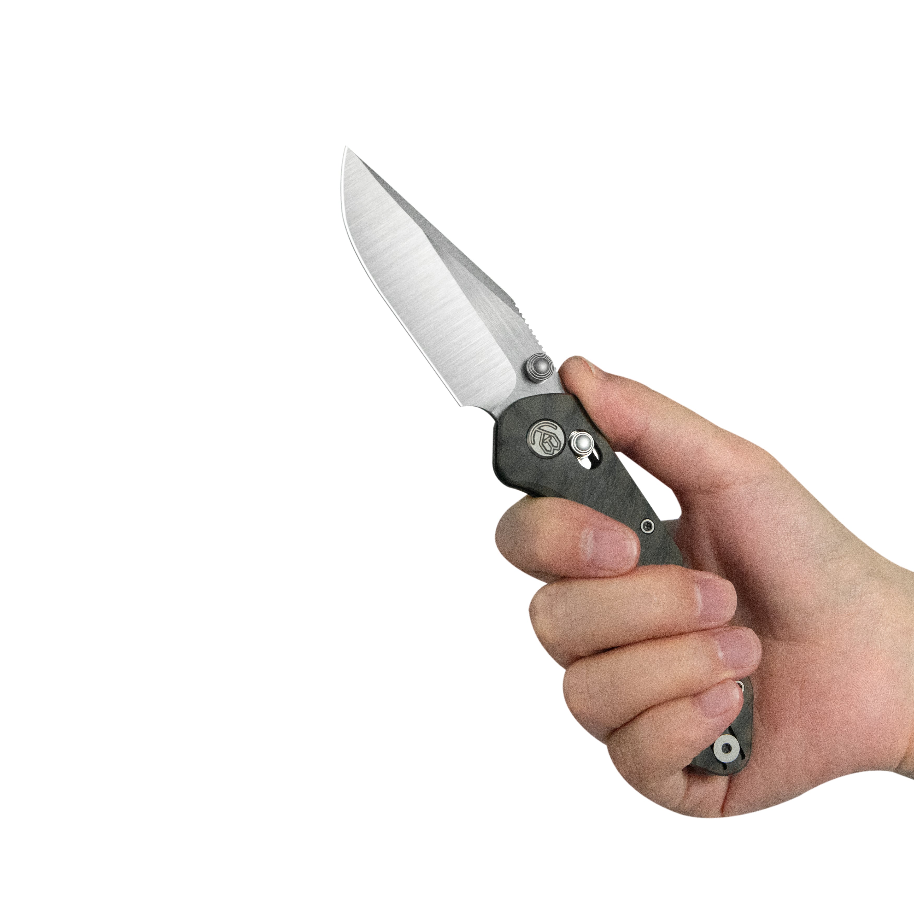 KB Coronado Folding Knife Flame Titanium Handle 3.46" Belt Satin Vanax Blade KB466B