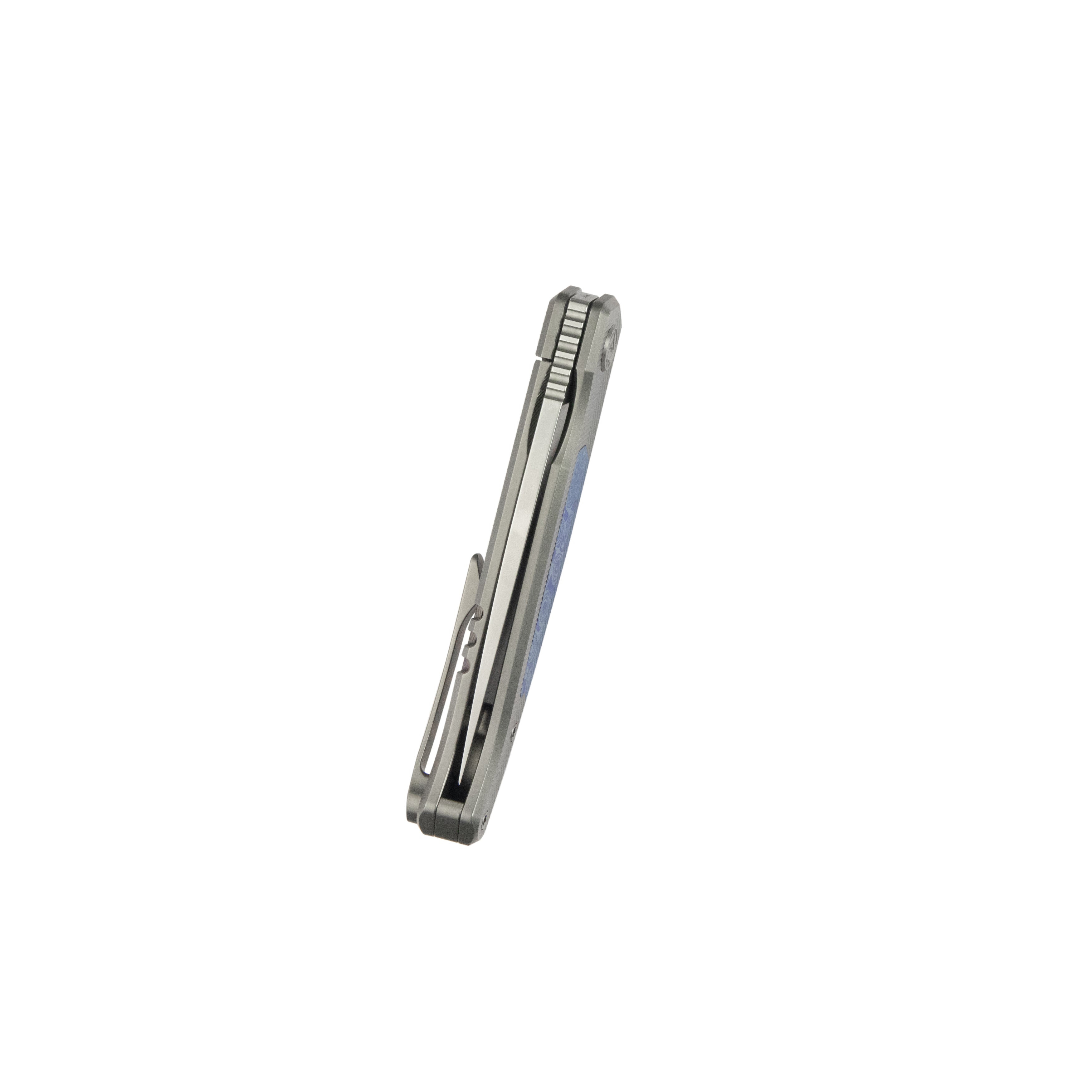 KB Mos Folding Knife Sandblasting Titanium Micro Milling with Zircuti inlay Handle 3.27'' Silver Bead Blasting M390 Blade KB456B