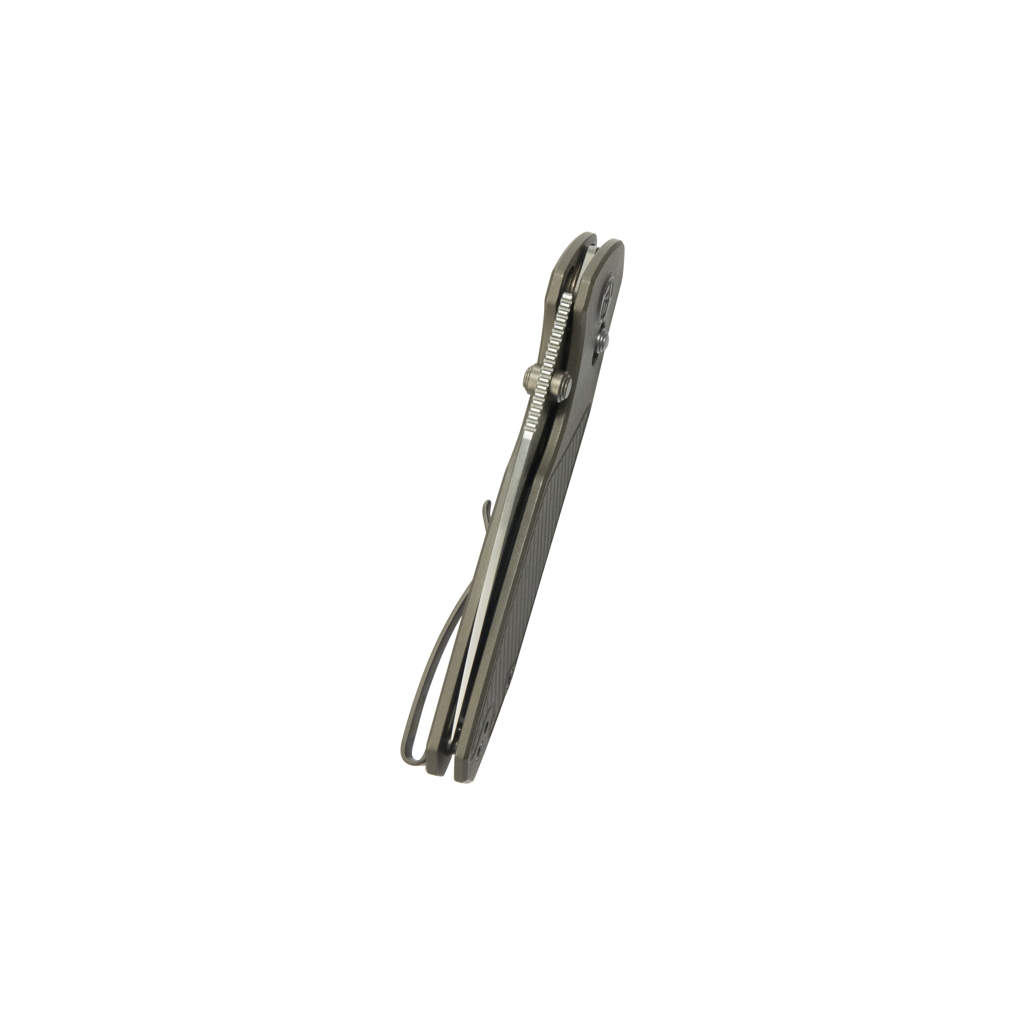 KB Aero Air Pocket Knife Crossbar Lock Bronze Ti Diagonal Milling 2.91