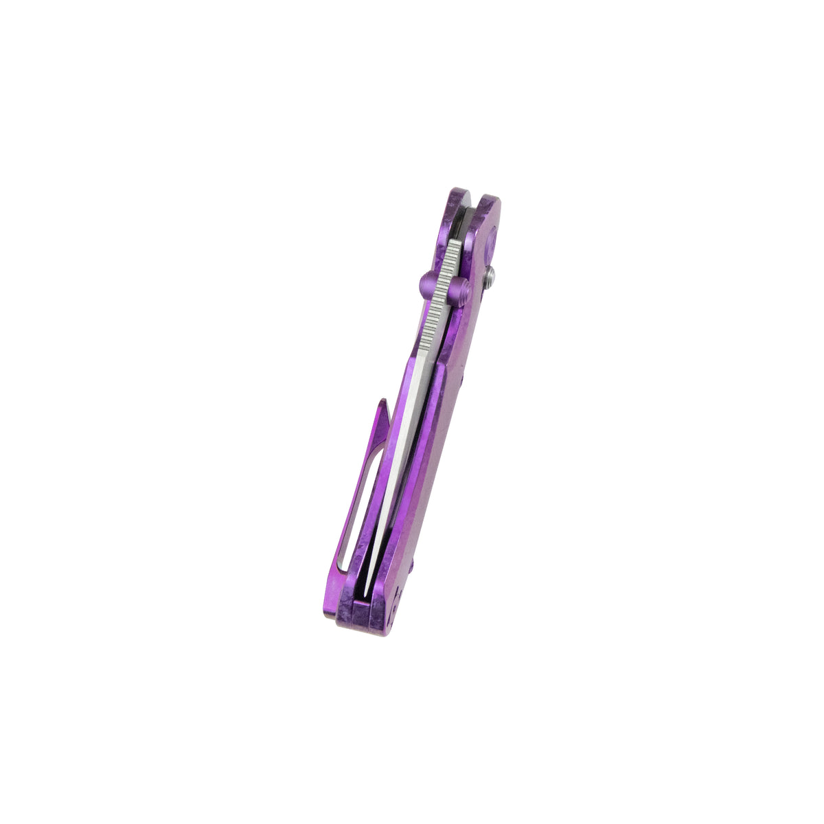 KB Coronado Folding Knife Purple Ano Crystallized Titanium Handle 3.46" Belt Satin Vanax Blade KB466D