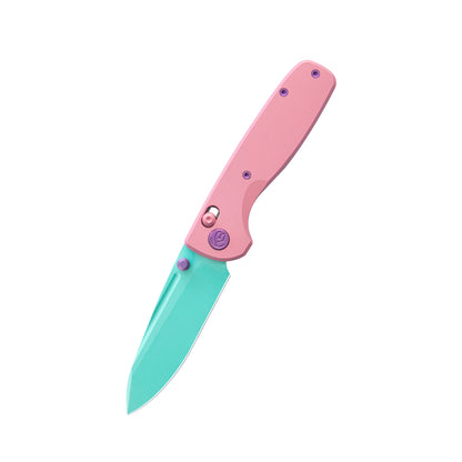 Bluff Axis lock Folding Knife Pink 3.19" Cerakote KB383D