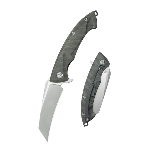 KB Anteater Frame Lock Pocket Folding Knife Flame Ti Handle 3.43'' San