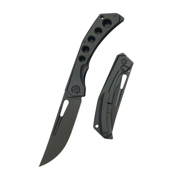 KB Ishtar Frame Lock Pocket Folding Knife Blackwash Ti Hanlde 3.54'' B