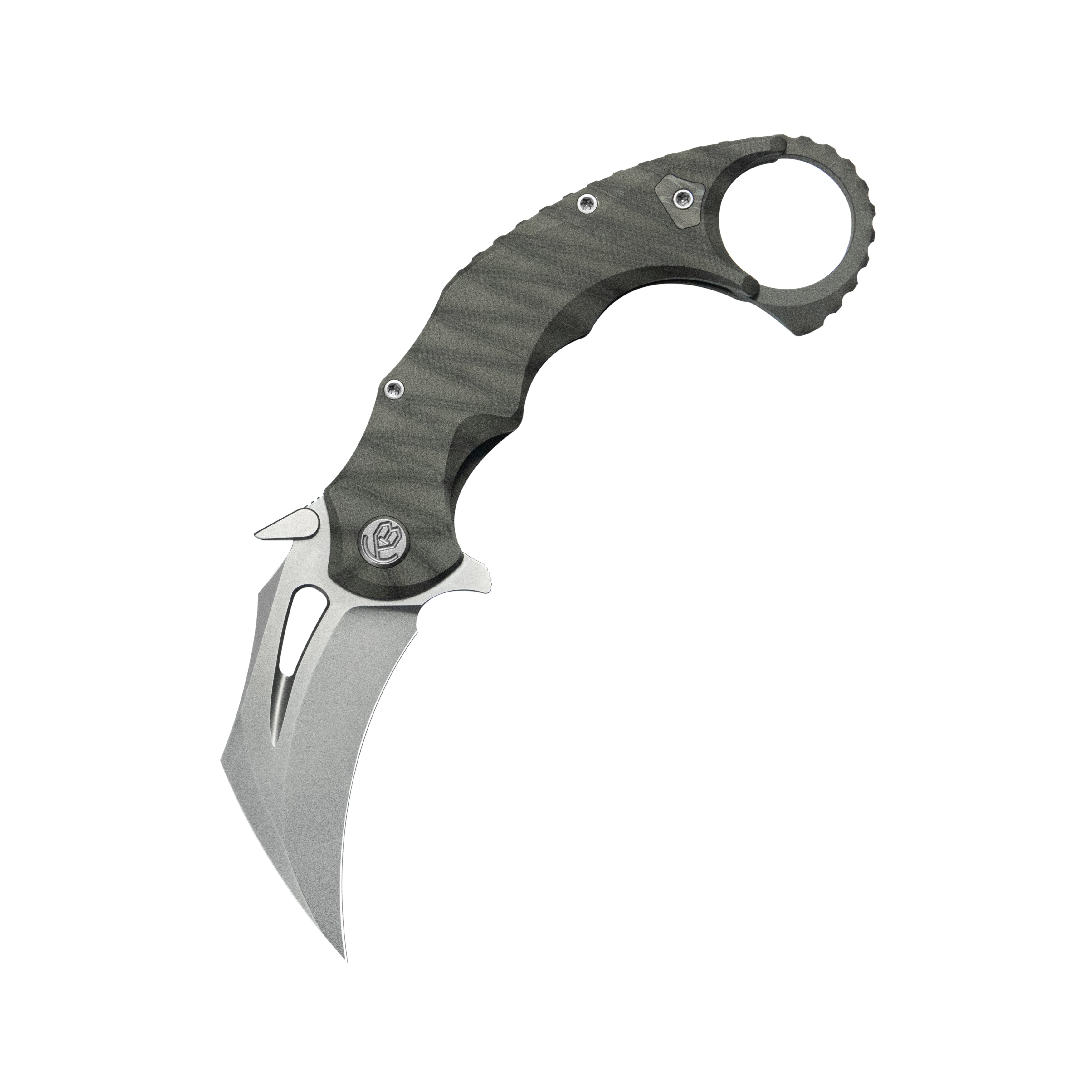 KB Wrath Frame Lock Karambit Ti Handle w/ Diagonal Milling 2.52'' Bead