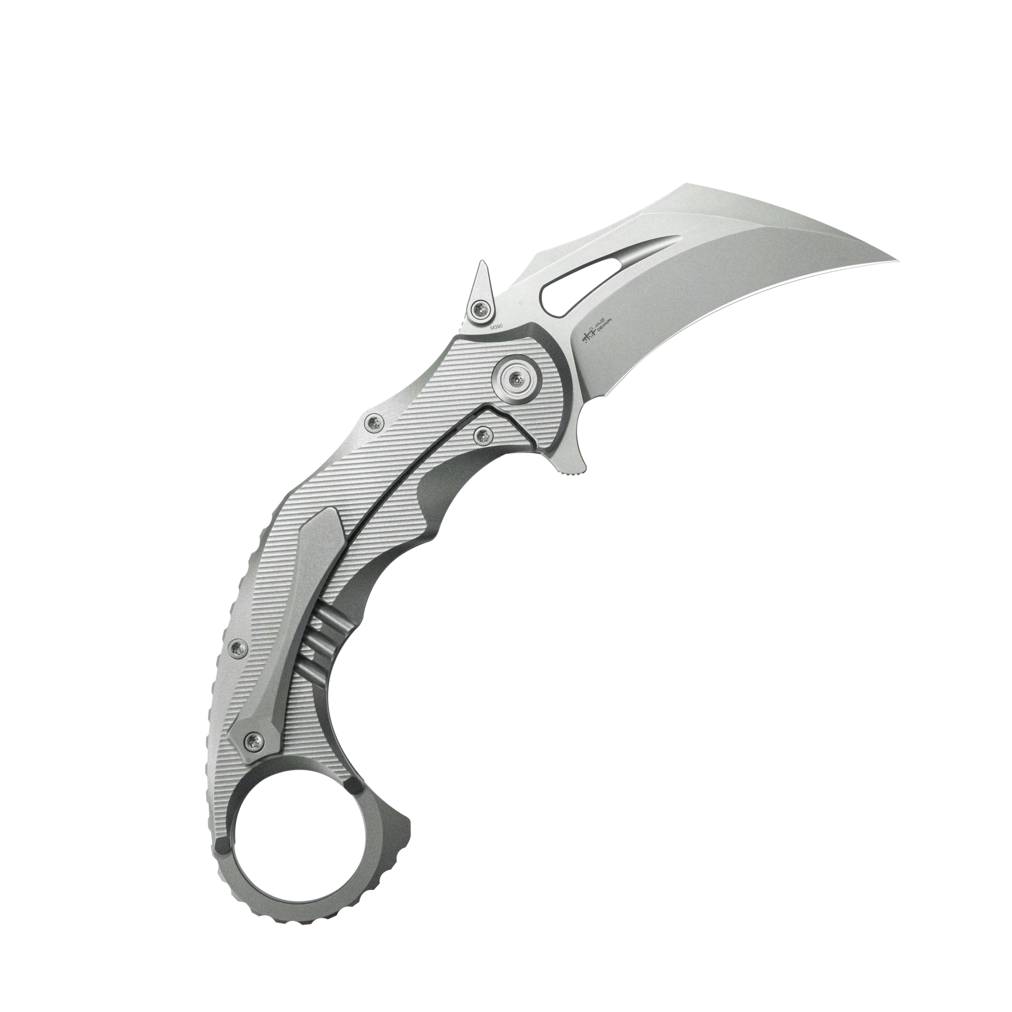 KB Wrath Frame Lock Karambit Ti Handle w/ Diagonal Milling 2.52'' Bead