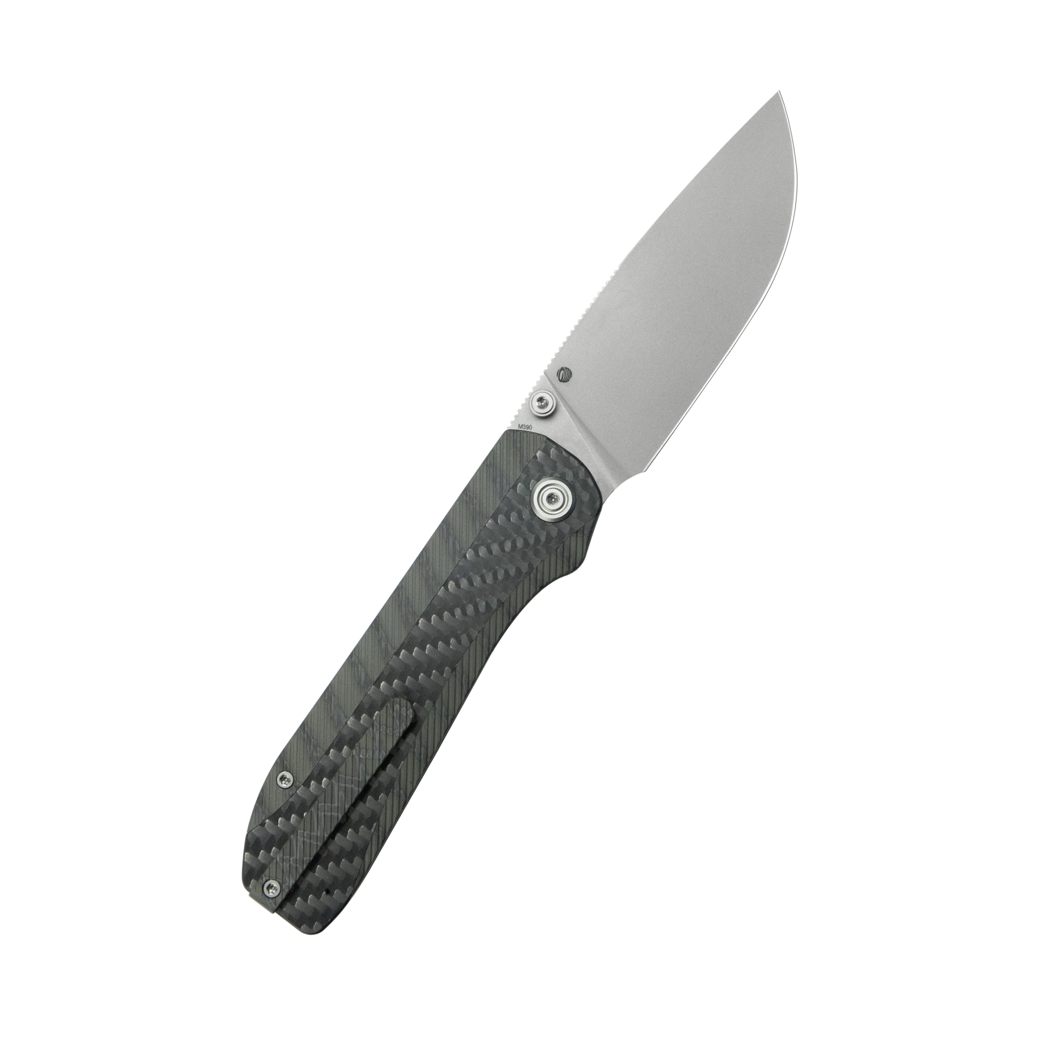KB Zephyr Folding Pocket Knife Flamed Titanium with Wave CF Inlay 4.65