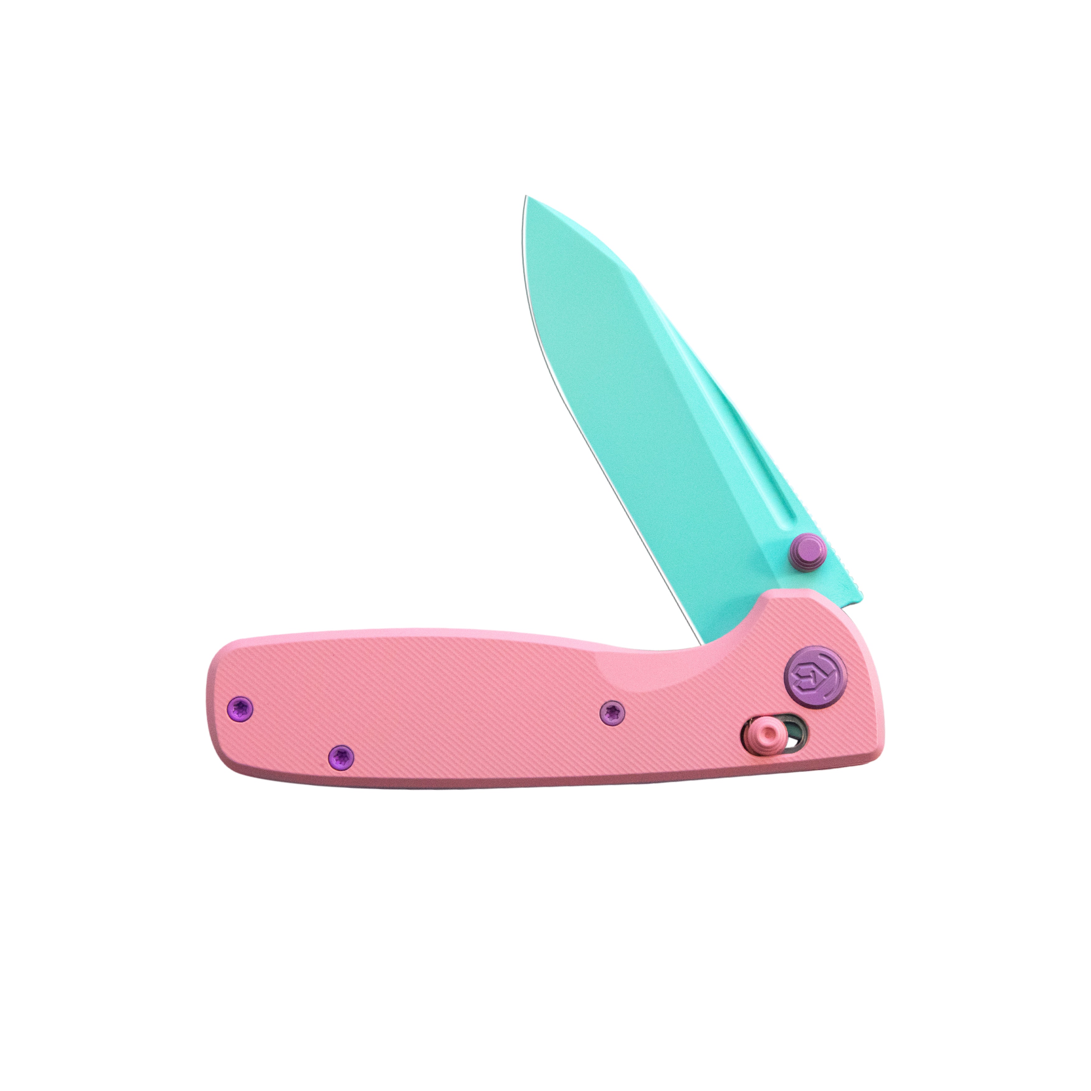 KB Bluff Folding Knife Pink Titanium Handle 3.19