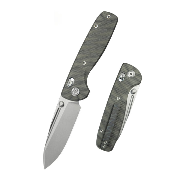 KB Bluff Crossbar Folding Knife Flame Titanium Handle 3.19