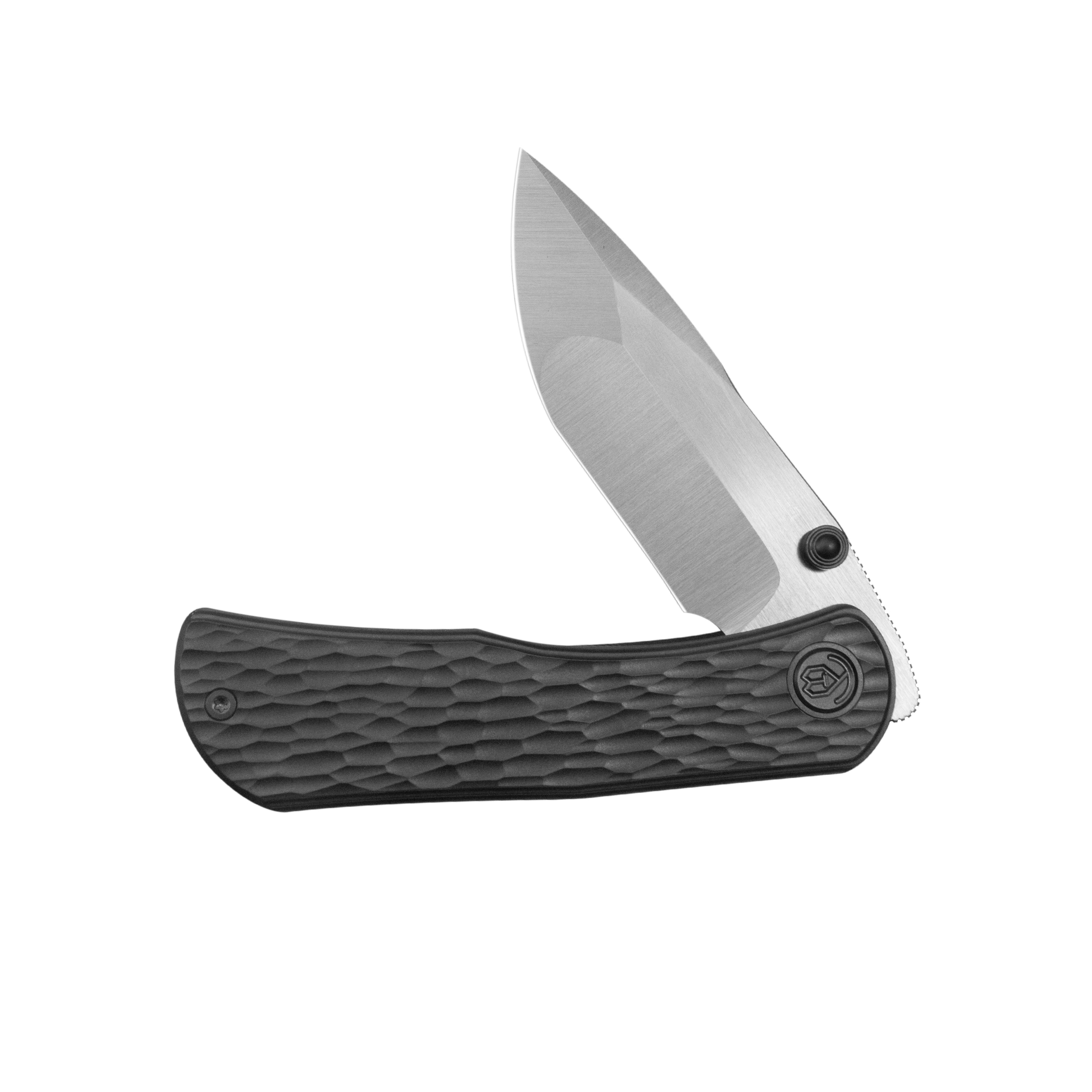 KB Folklore Folding Knife Regular DLC Titanium w/ Jigged Pattern Milling Handle 3.42'' Belt Satin M390 Blade KB444C