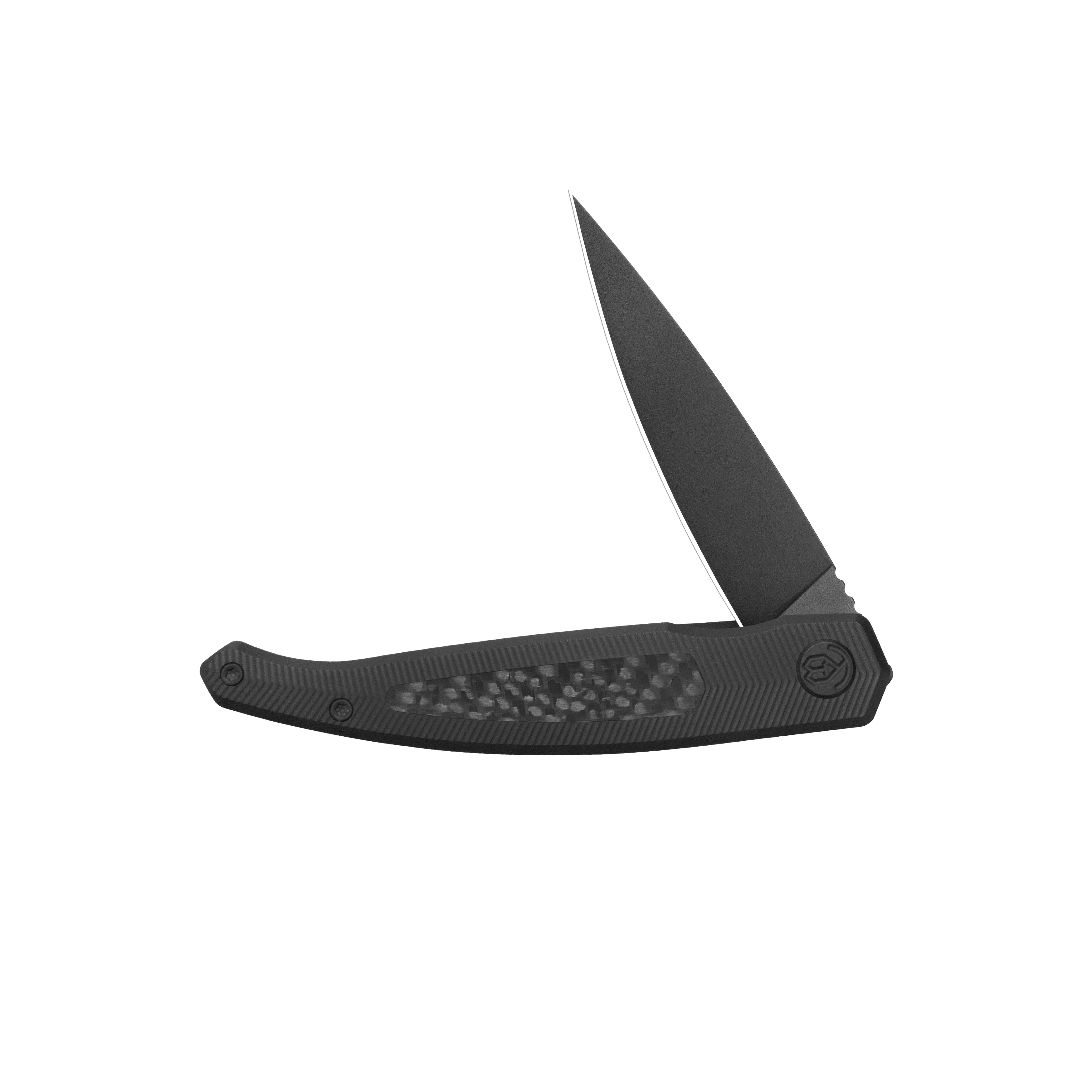 KB Mos Folding Knife Regular DLC Micro Milling with Wave CF inlay Handle 3.27'' DLC M390 Blade KB456C