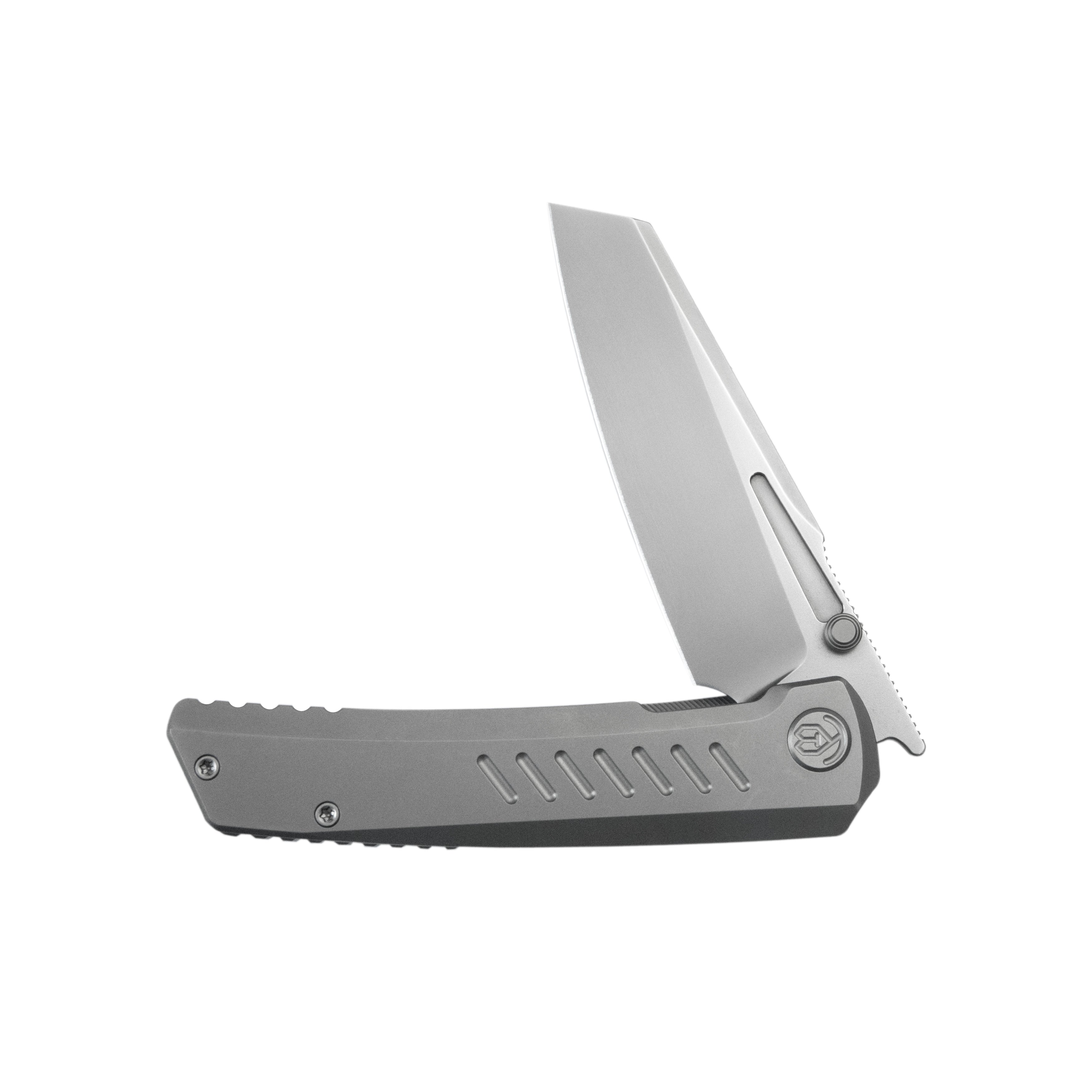 KB Insomnia Frame Locking Folding Knife Gray Sandblast Titanium Handle 3.46" Silver Bead Blast M390 Blade KB441A