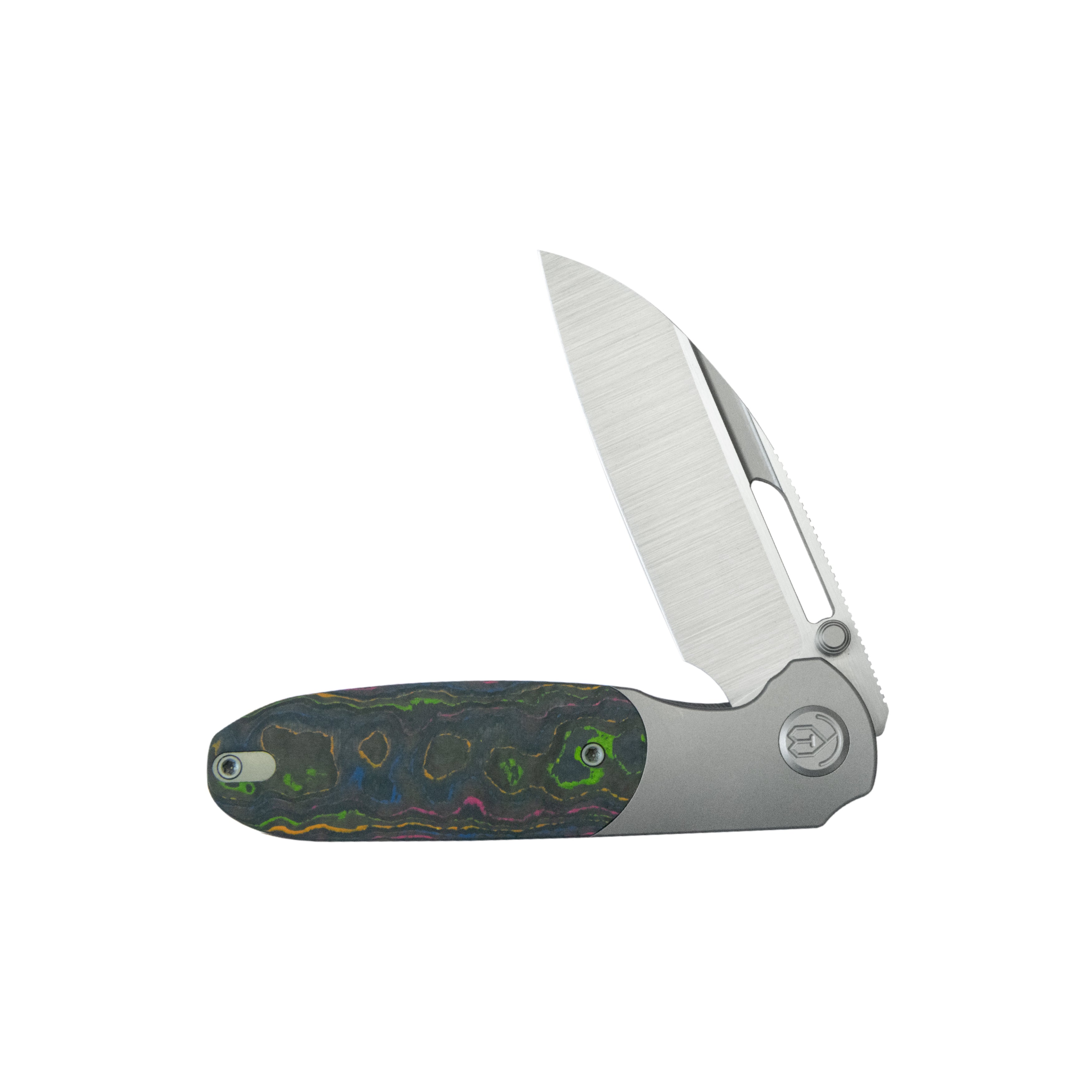KB Icicle Pocket Folding Knife Frame Lock Sandblast Titanium with 80's