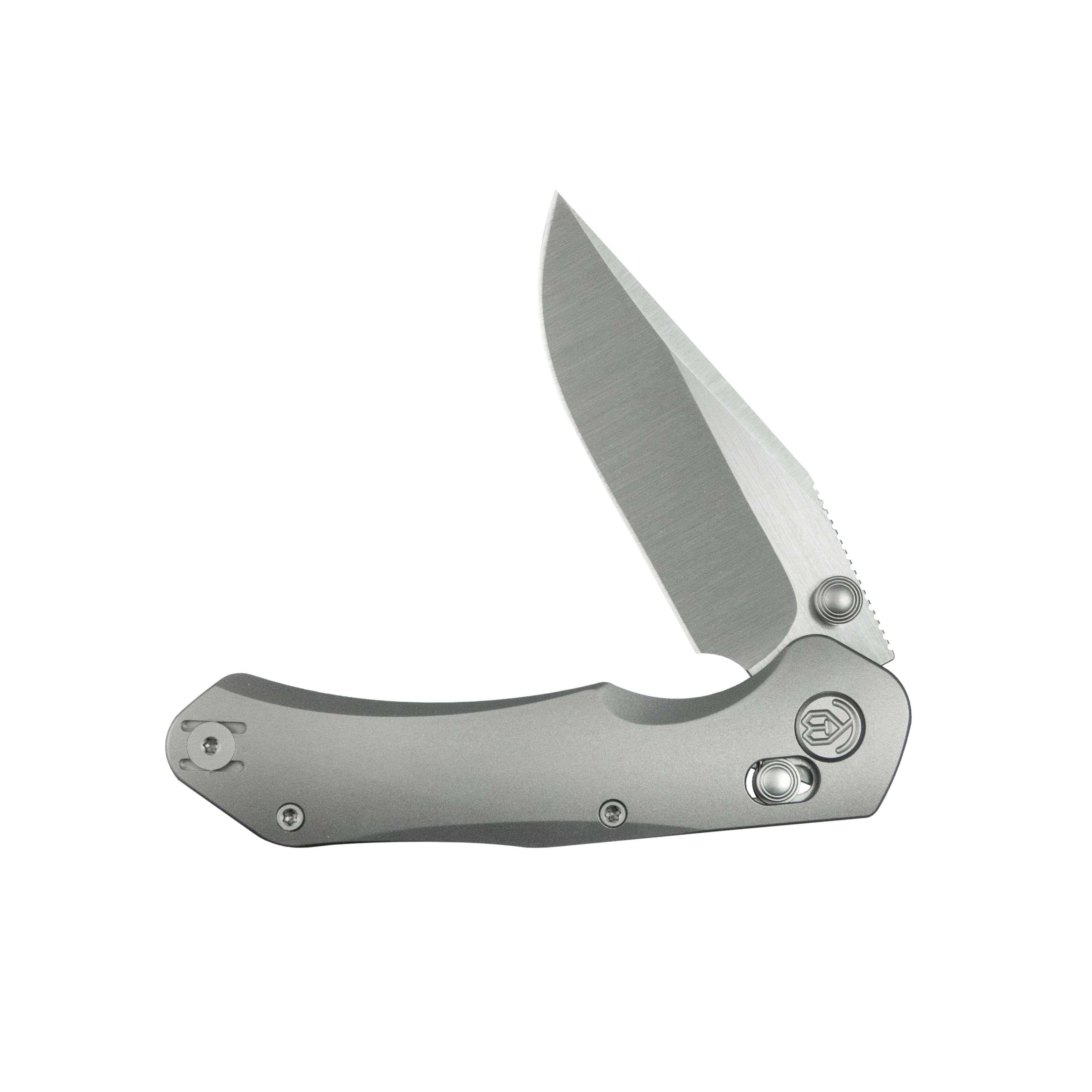 KB Coronado Folding Knife Sandblasting Titanium Handle 3.46" Belt Satin Vanax Blade KB466A