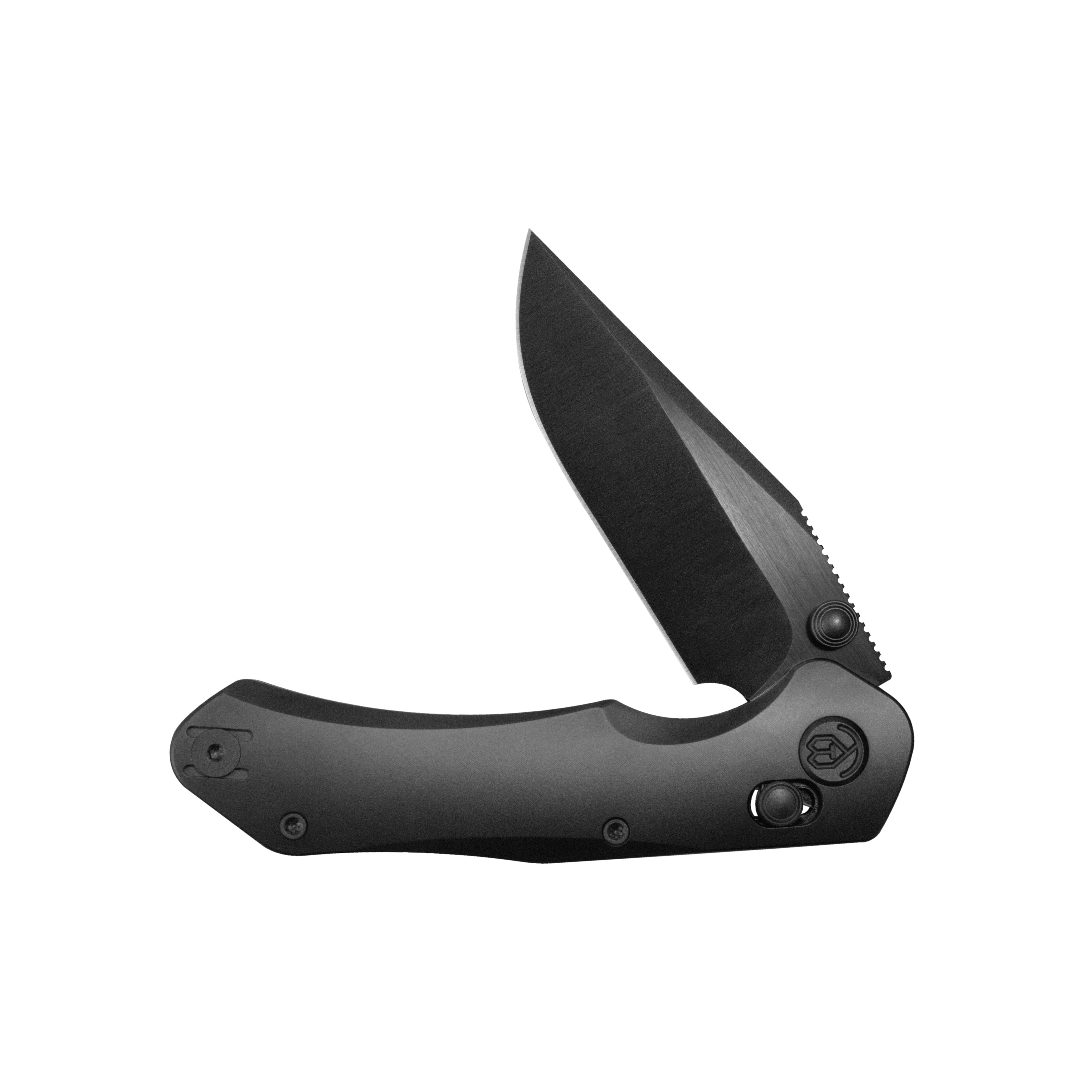 KB Coronado Folding Knife DLC Titanium Handle 3.46" DLC Belt Satin Vanax Blade KB466C