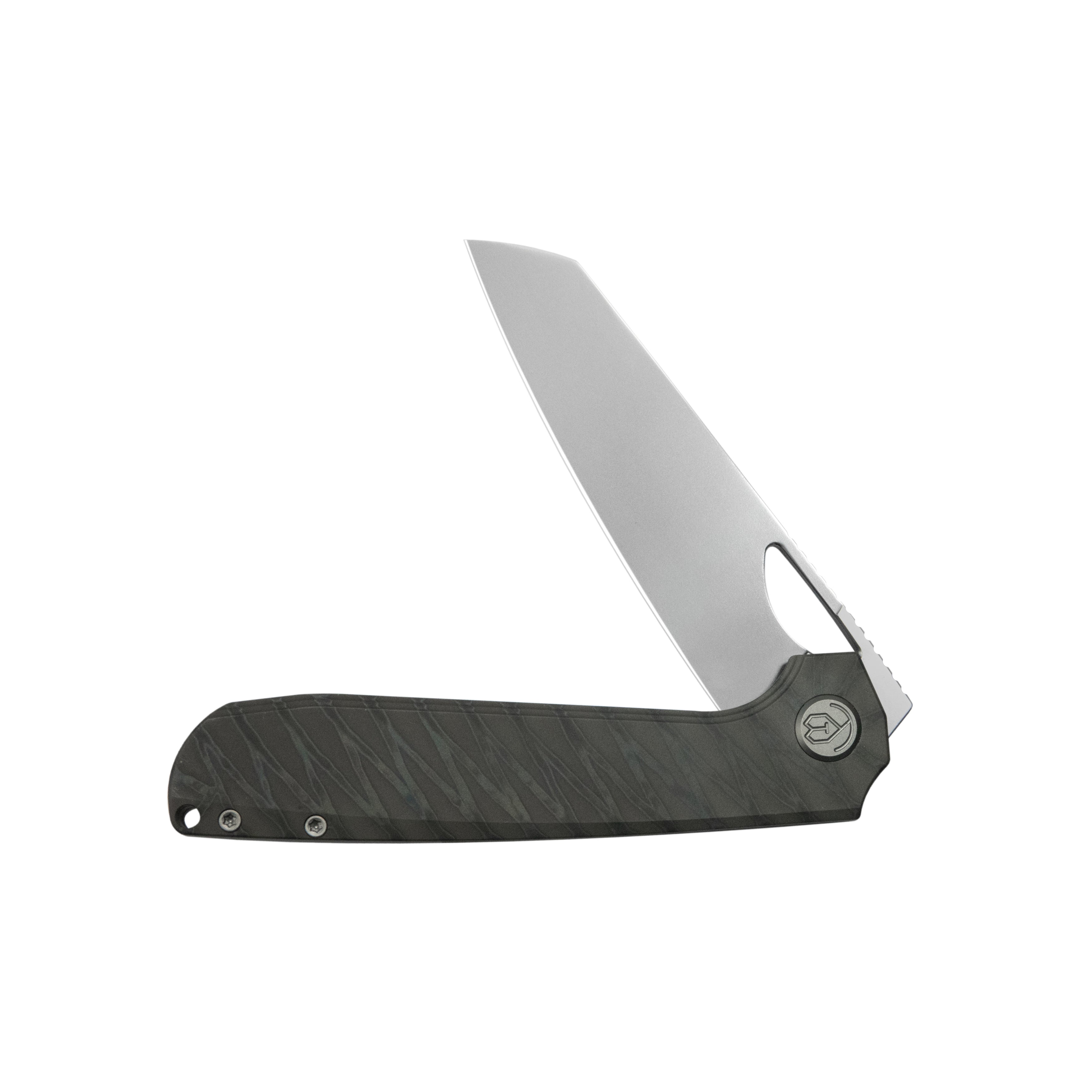 KB Elang Frame Lock Folding Knife Flamed Titanium Handle 3.86" Silver Bead Blast S35VN Blade KB339B