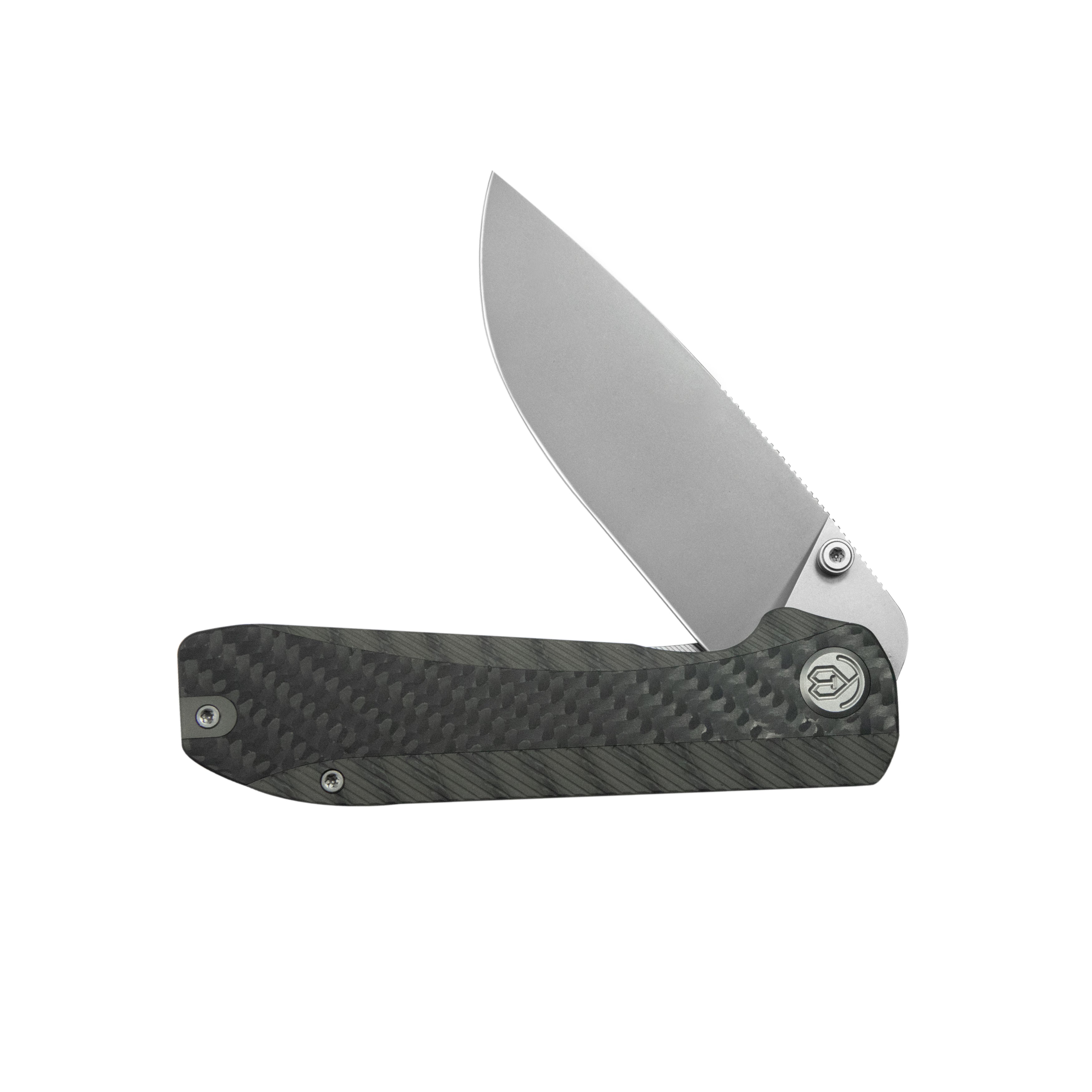 KB Zephyr Folding Pocket Knife Flamed Titanium with Wave CF Inlay 4.65