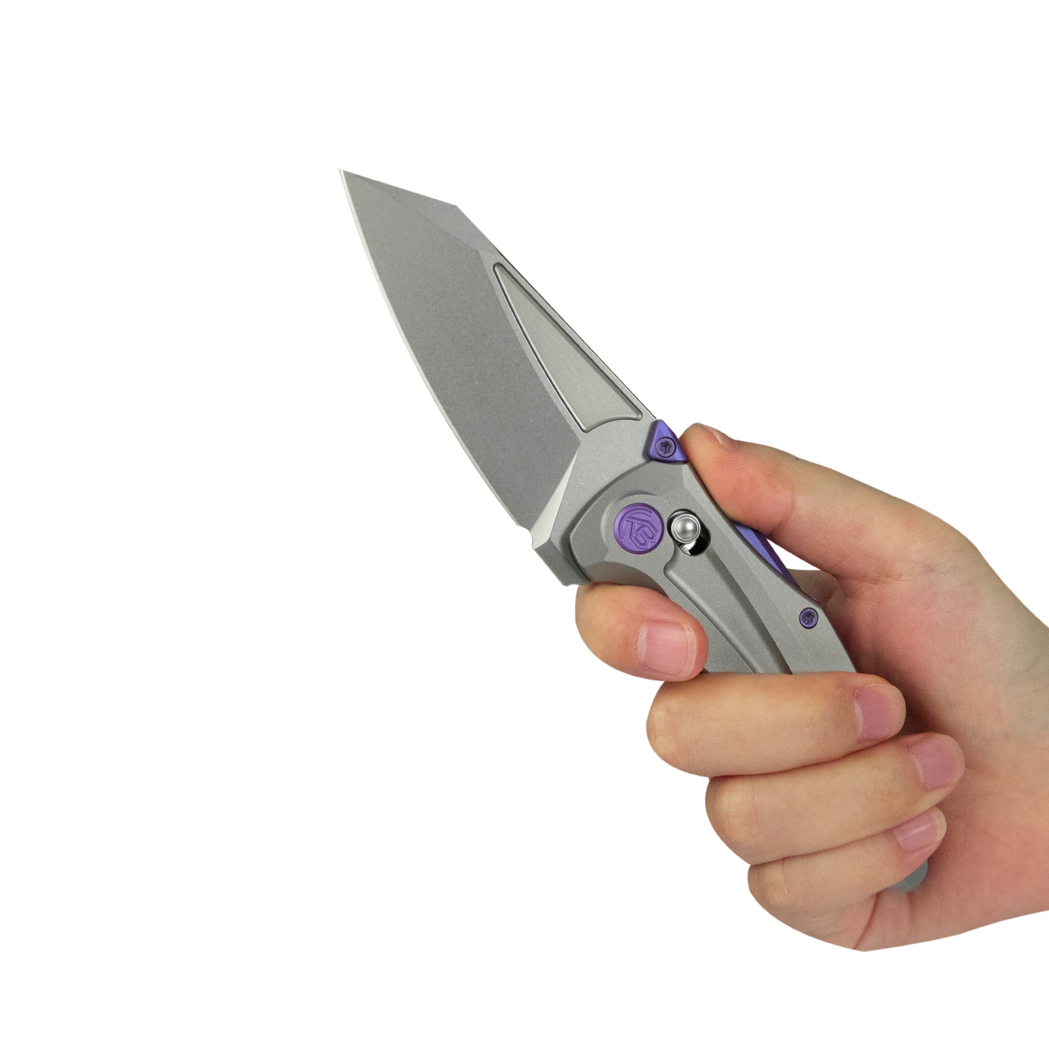 KB Sumo Crossbarlock Folding Knife Sandblast Titanium Handle 3.15" Beadblast M390 Blade KB400F
