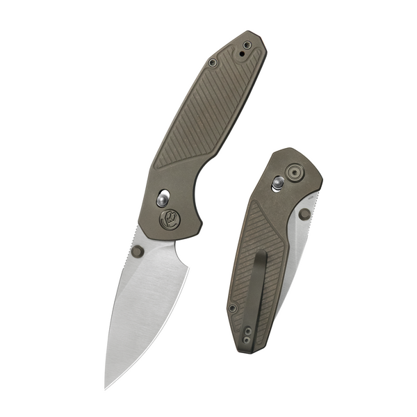 k*k様 TLSS LIBERO 美品　27.0 KB Aero Air Pocket Knife Crossbar Lock Bronze Ti Diagonal Milling 2.91