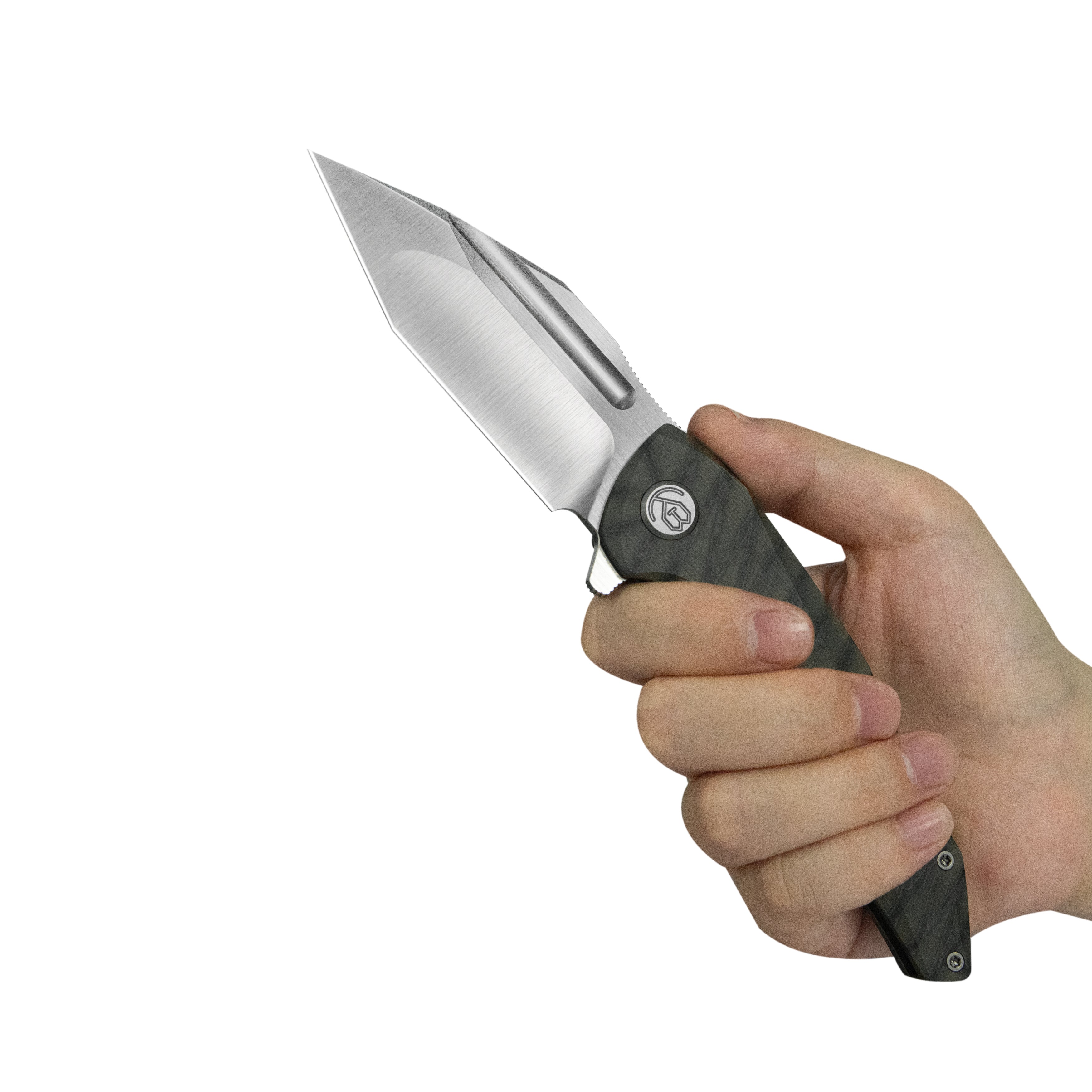 KB Navigator Tactical Folding Knife Flipper Flamed Contoured Ti Micro