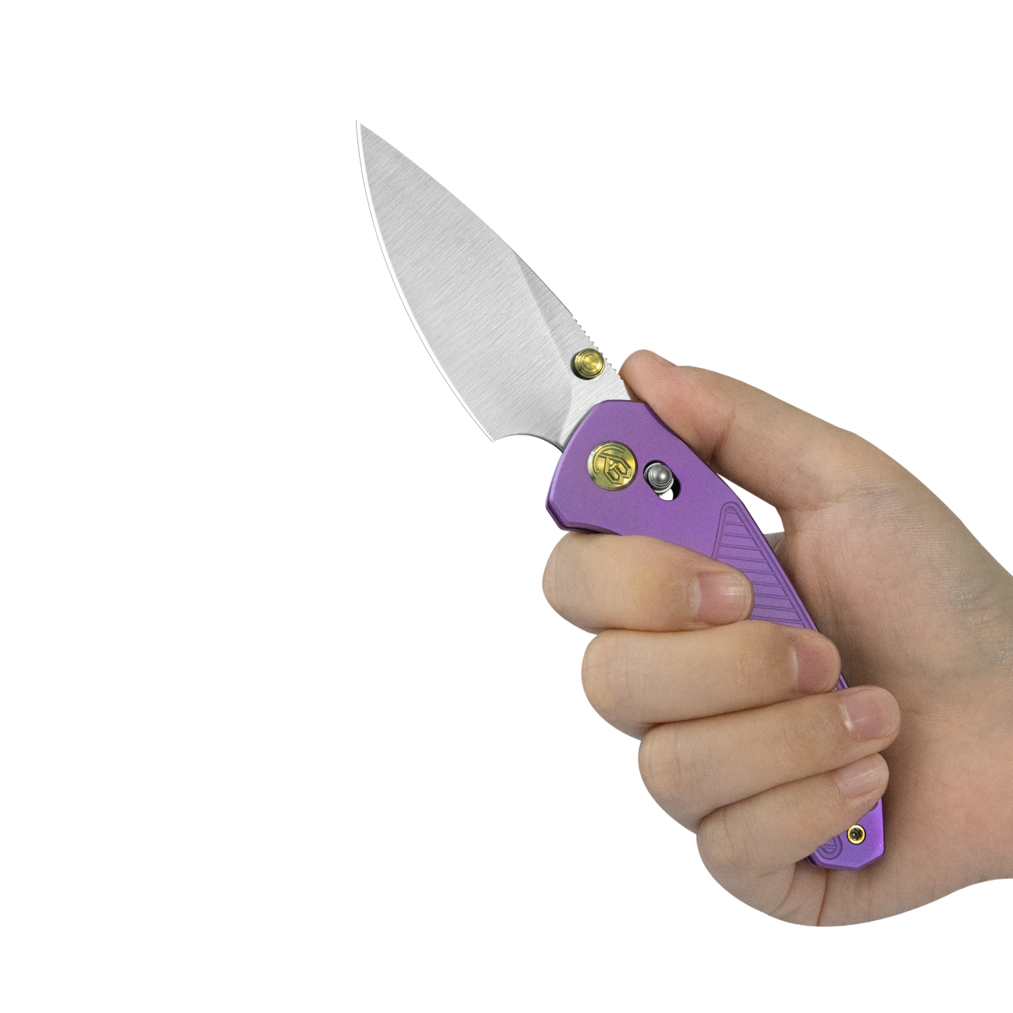 AIR BLADE ユーティリティ KB Aero Air Pocket Knife Crossbar Lock Purple Ti Diagonal Milling 2.91