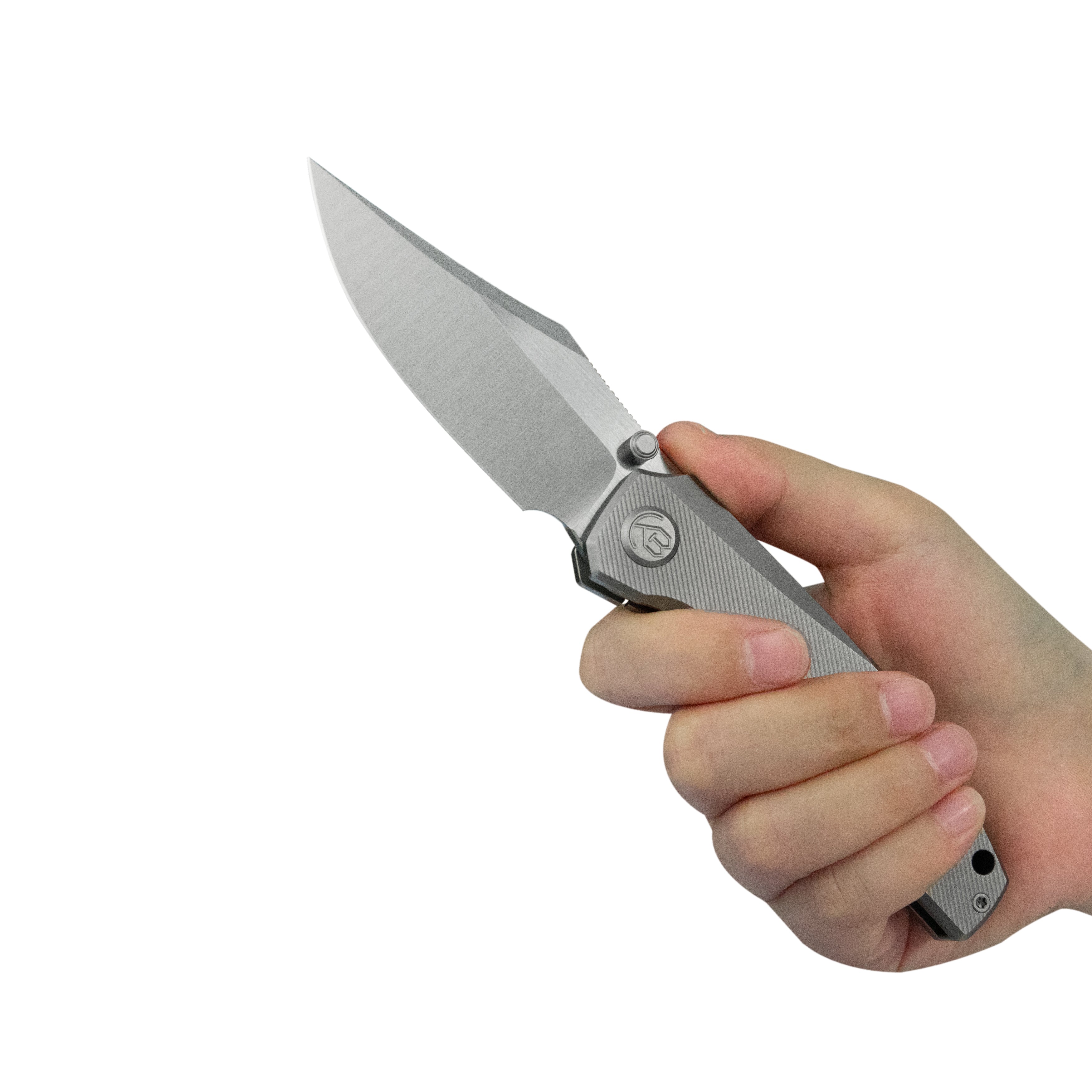 KB Classico Frame Locking Folding Knife Gray Sandblast Titanium Handle