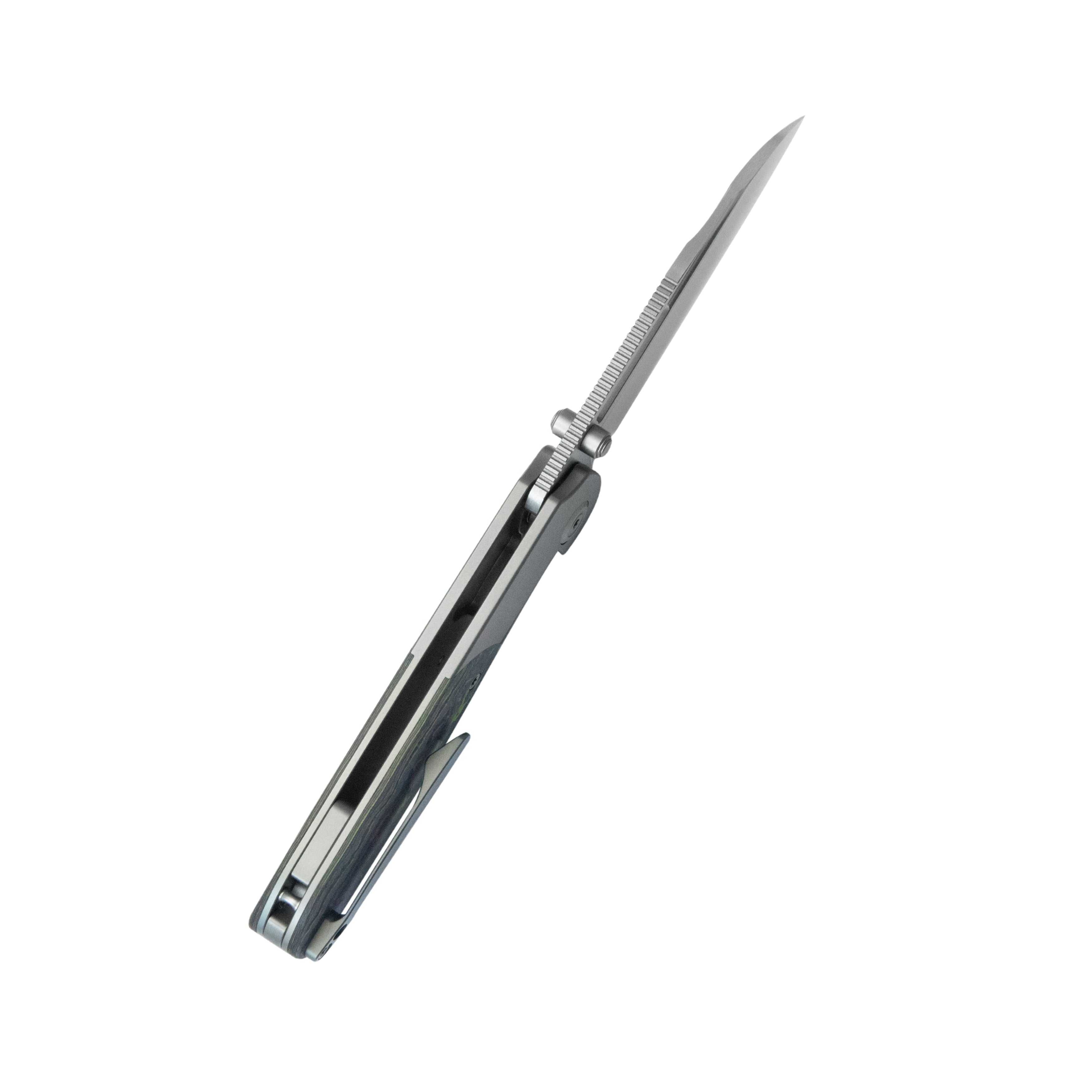 KB Icicle Pocket Folding Knife Frame Lock Sandblast Titanium with 80's