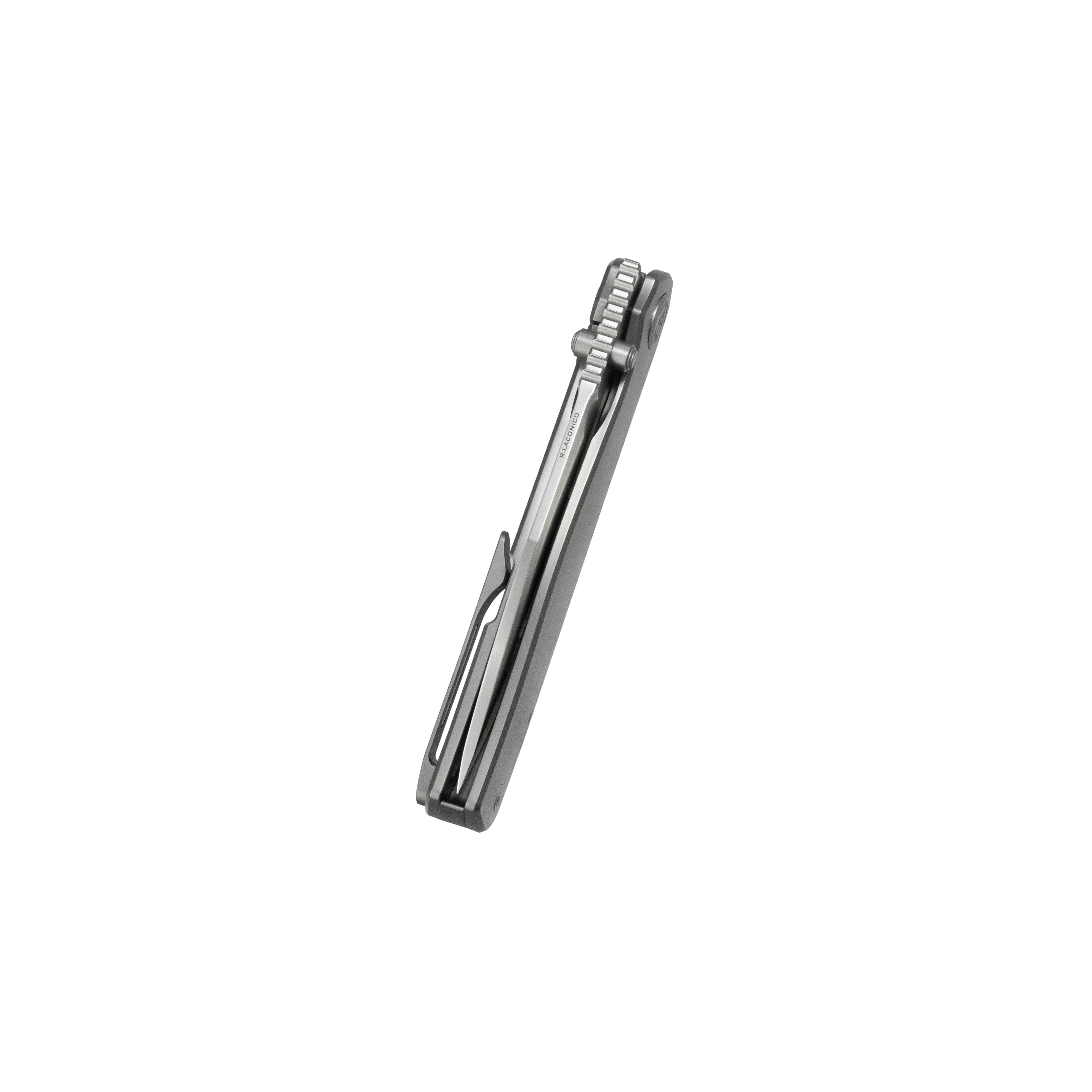 KB Albatross Tactical Folding Knife Gray Titanium with Micro Milling 3.74" Silver Beadblast M390 KB471A