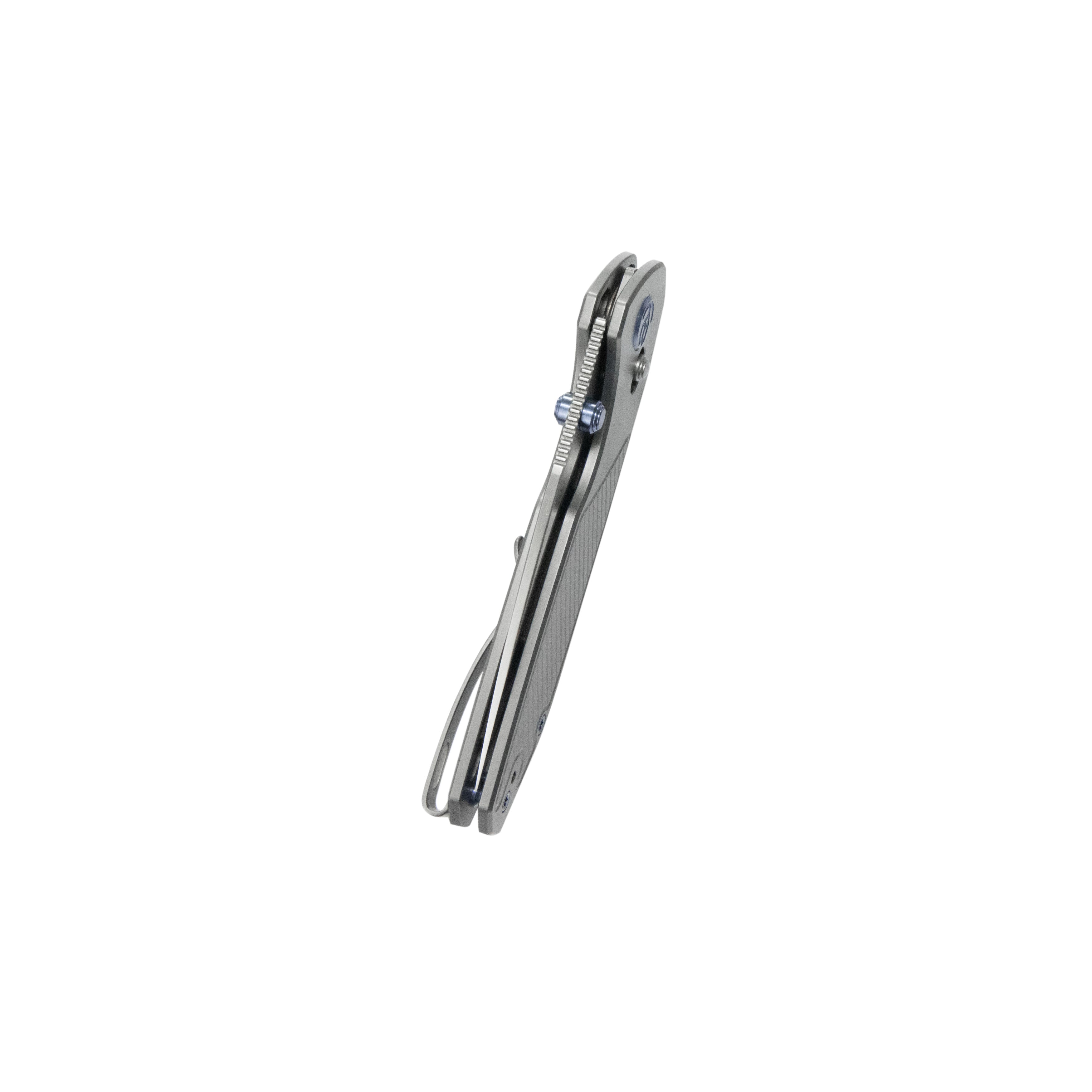 KB Aero Air Pocket Knife Gray Crossbar Lock Gray Ti Diagonal Milling 2