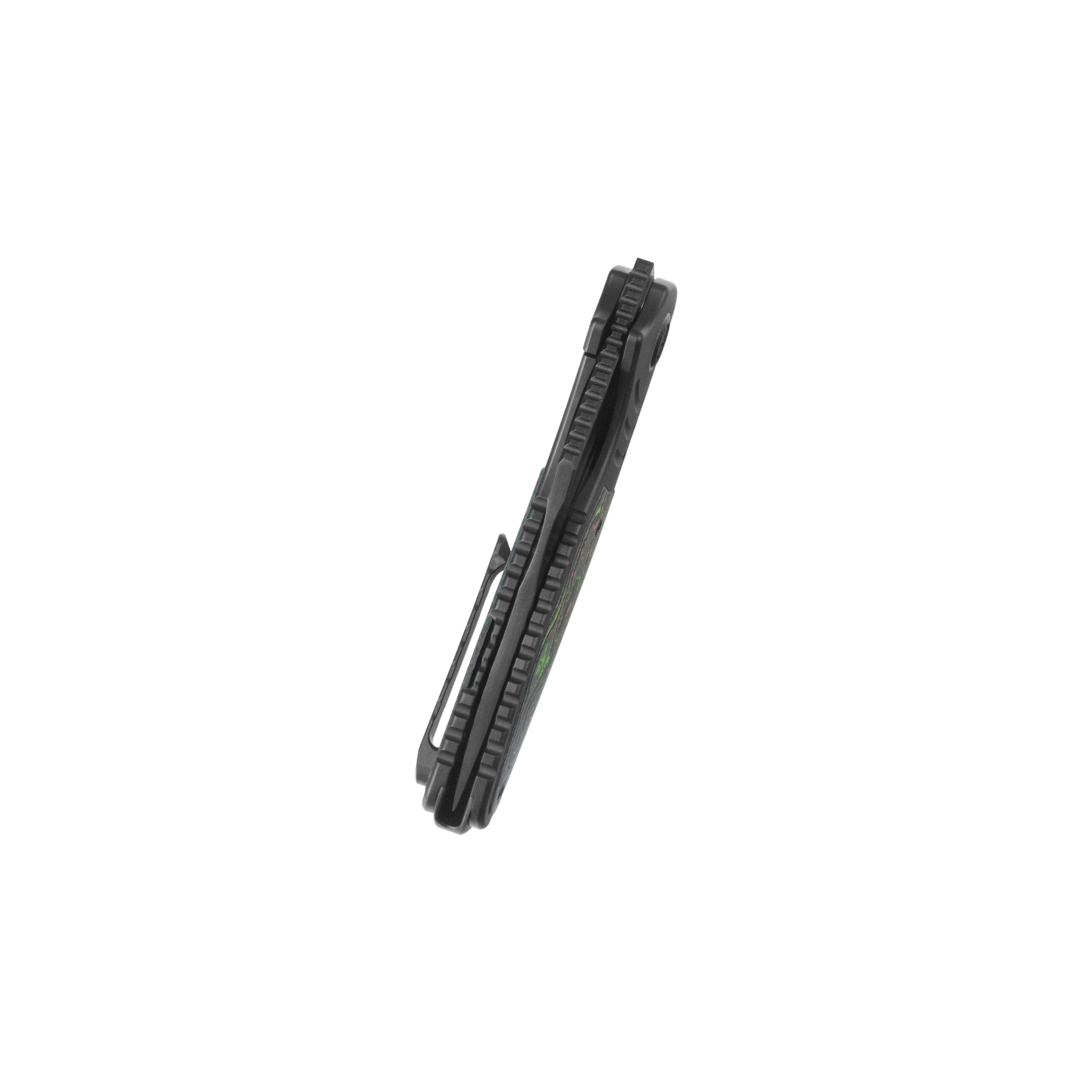 KB Stroller Folding Knife Regular DLC Titanium/CF Inlays Handle 3.35" Regular DLC CPM 20CV Blade KB384D