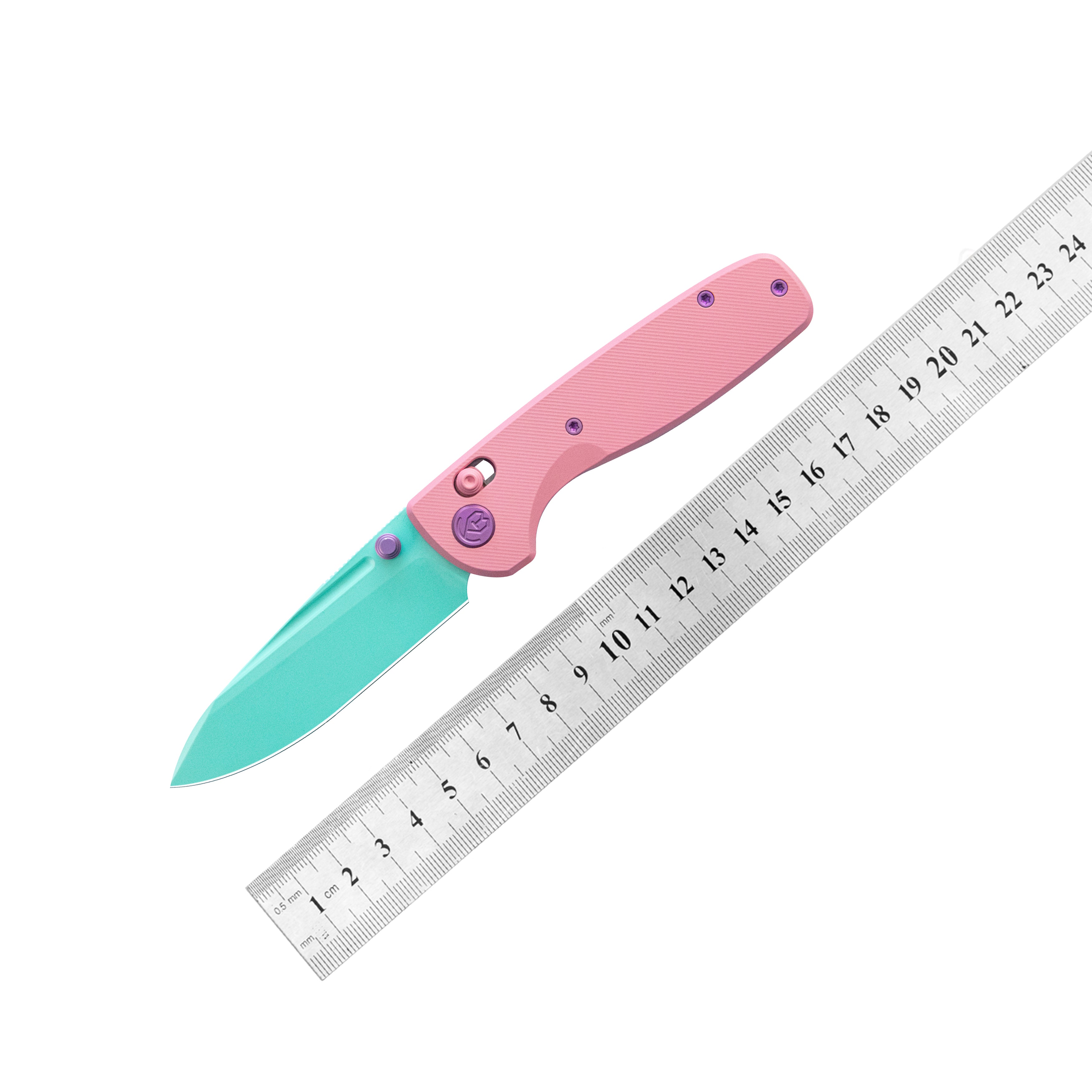 Bluff Axis lock Folding Knife Pink 3.19" Cerakote KB383D