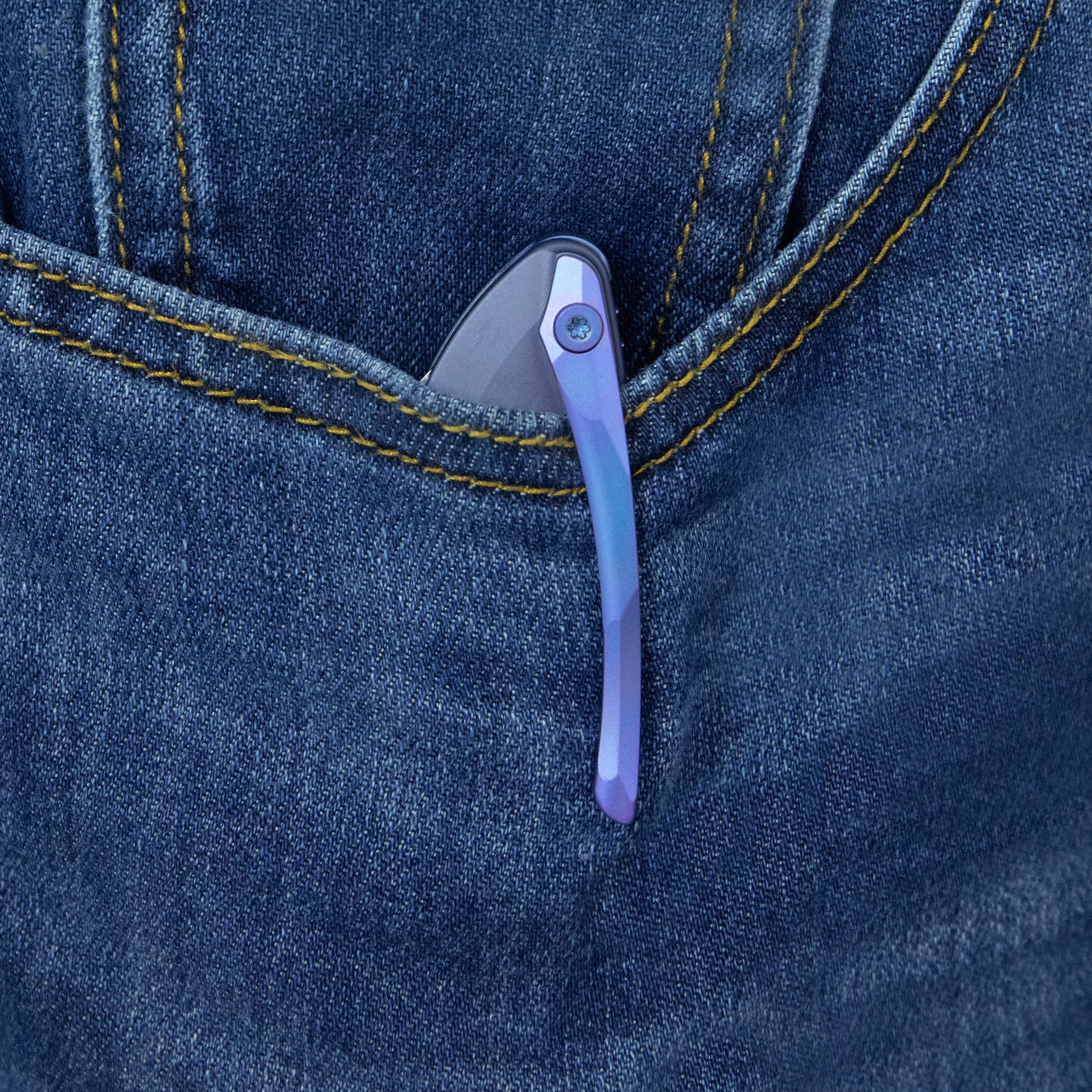 KB Sumo Folding Knife Blue Titanium Handle 3.15