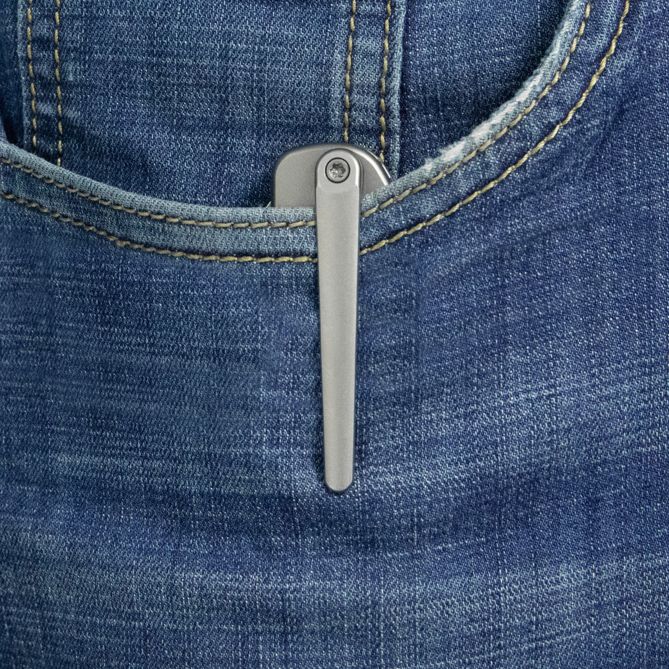 KB Sudden Frame Lock Pocket Folding Knife Sandblast Titanium w/ Timasc