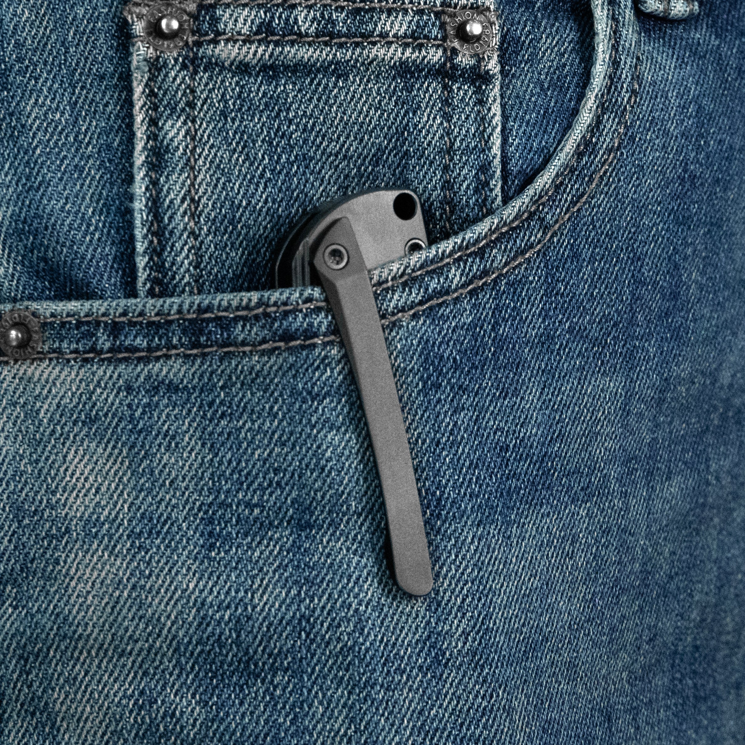 KB Elang Frame Lock Folding Knife DLC Titanium Handle 3.86" DLC M390 Blade KB339D