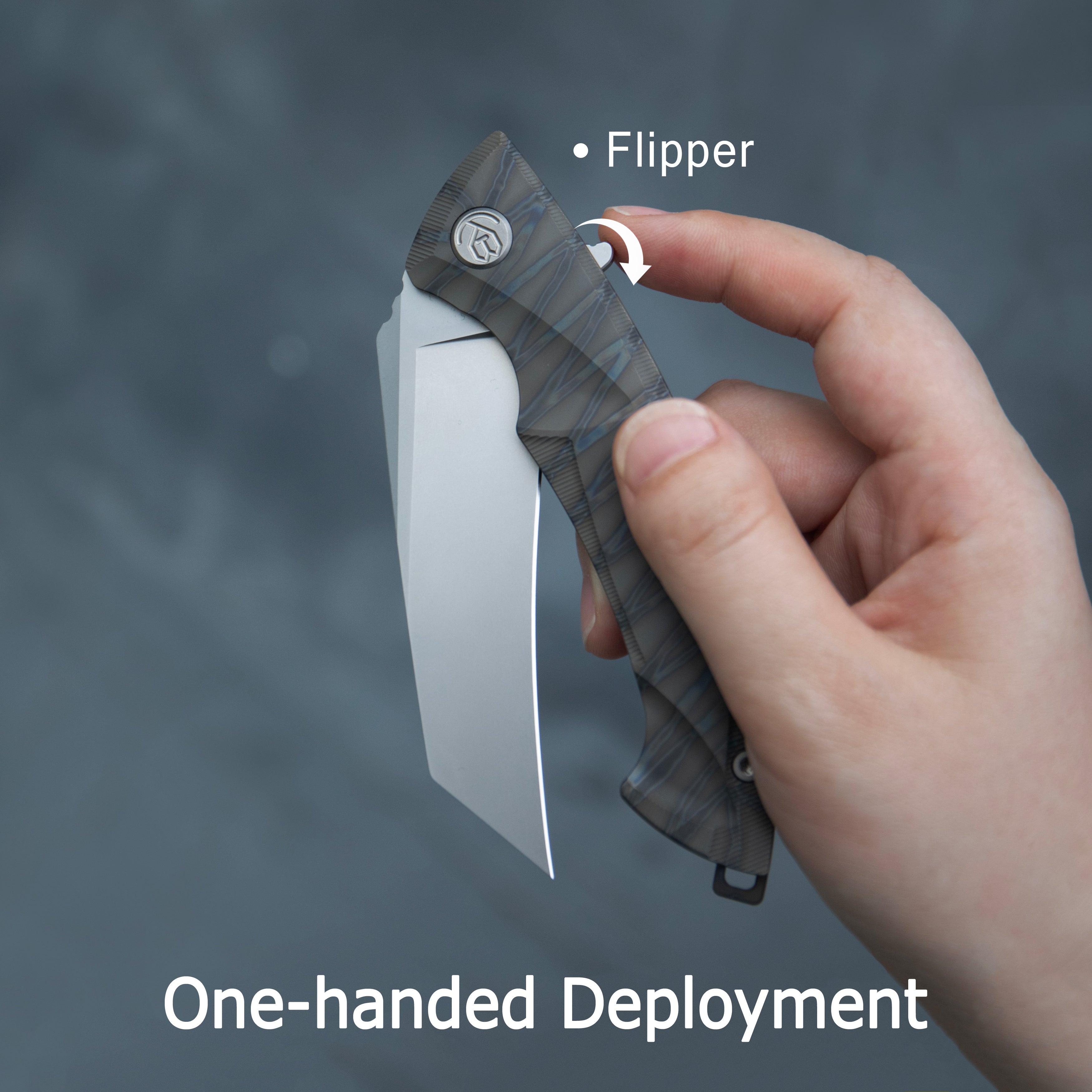 KB Anteater Frame Lock Pocket Folding Knife Flame Ti Handle 3.43'' Sandblast M390 KB153B