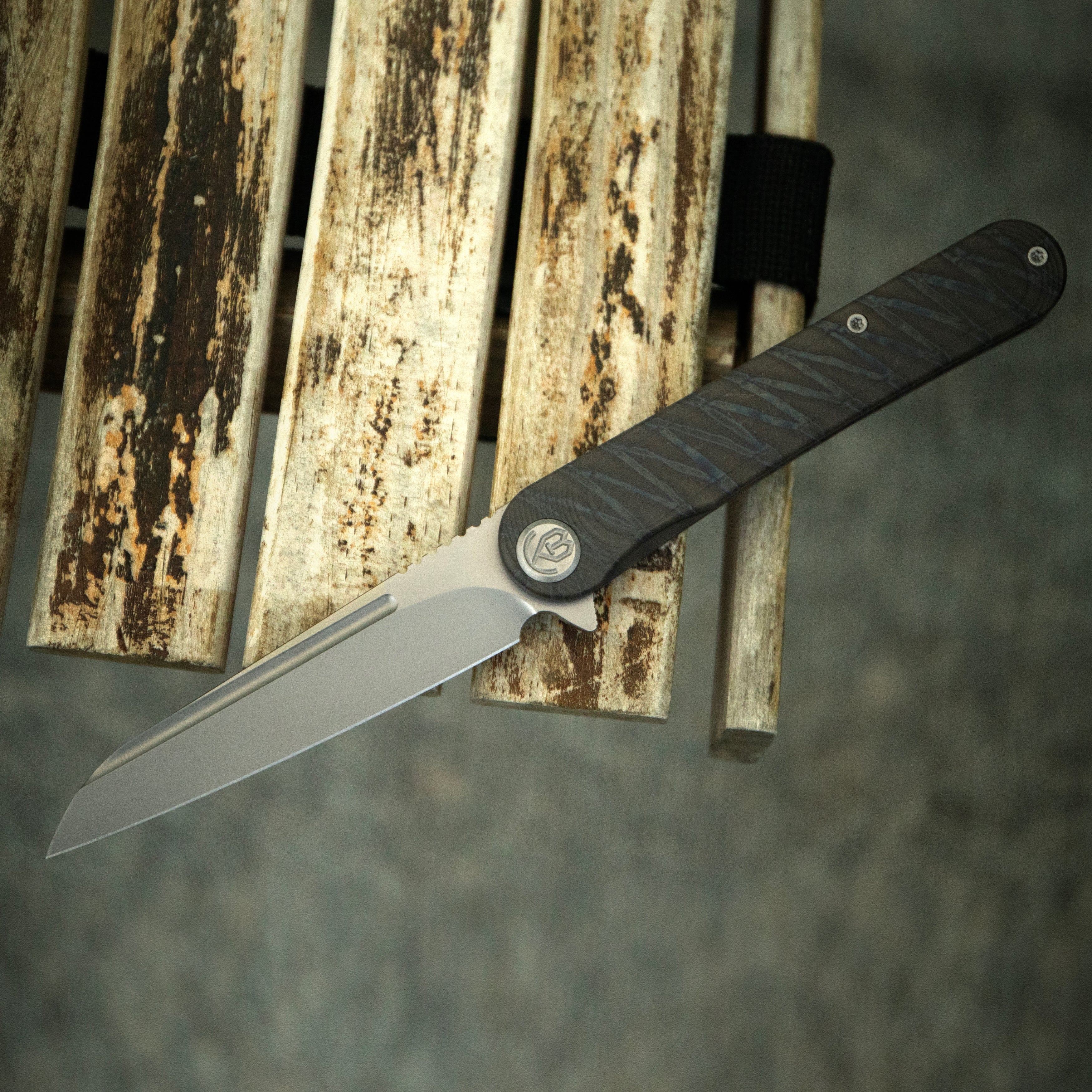 KB Dandy Frame Lock Gentlemans Pocket Folding Knife Flame Ti Handle 3.94" Beadblast S90V KB247L