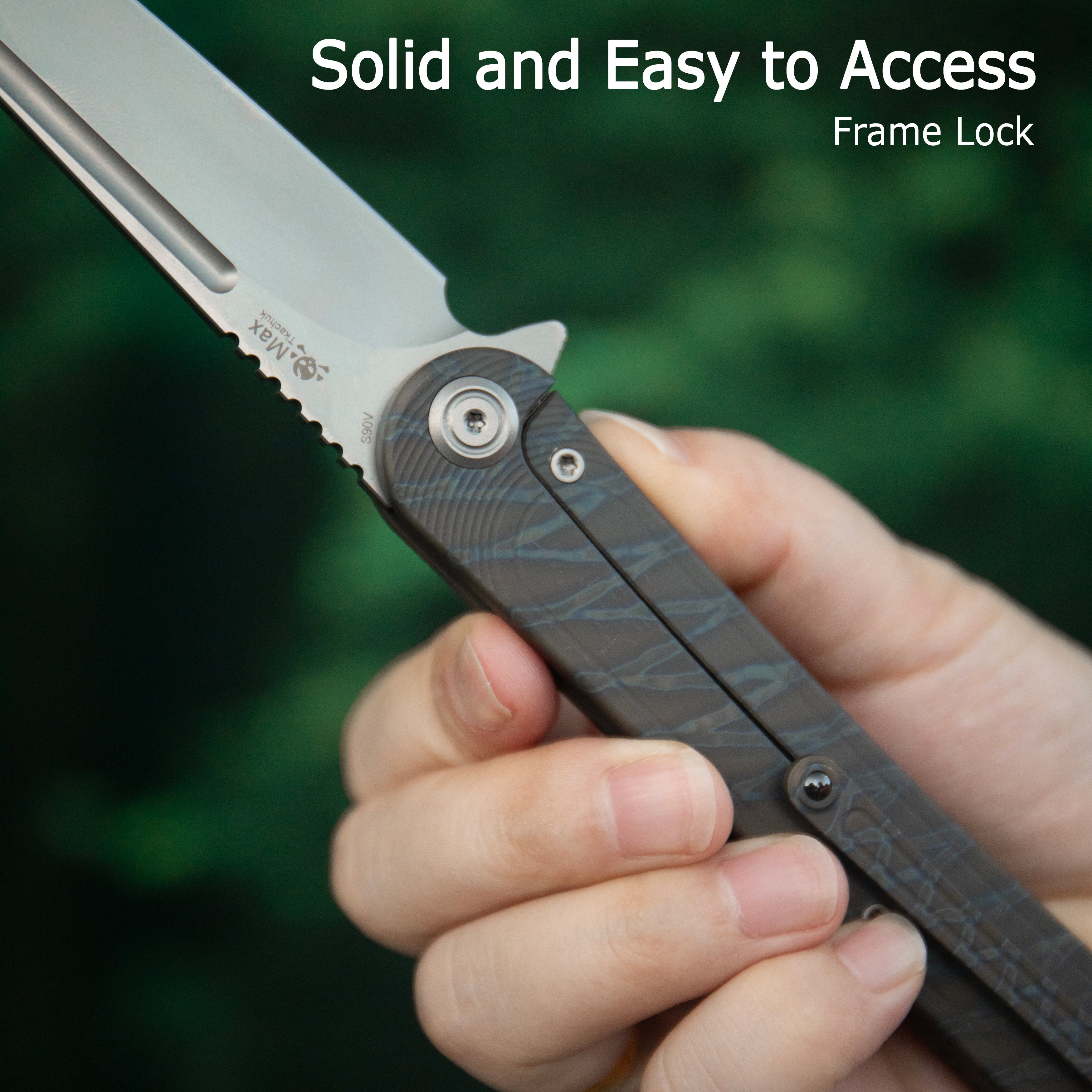 KB Dandy Frame Lock Gentlemans Pocket Folding Knife Grey Ti Handle 3.94" Sandblast S90V KB247J