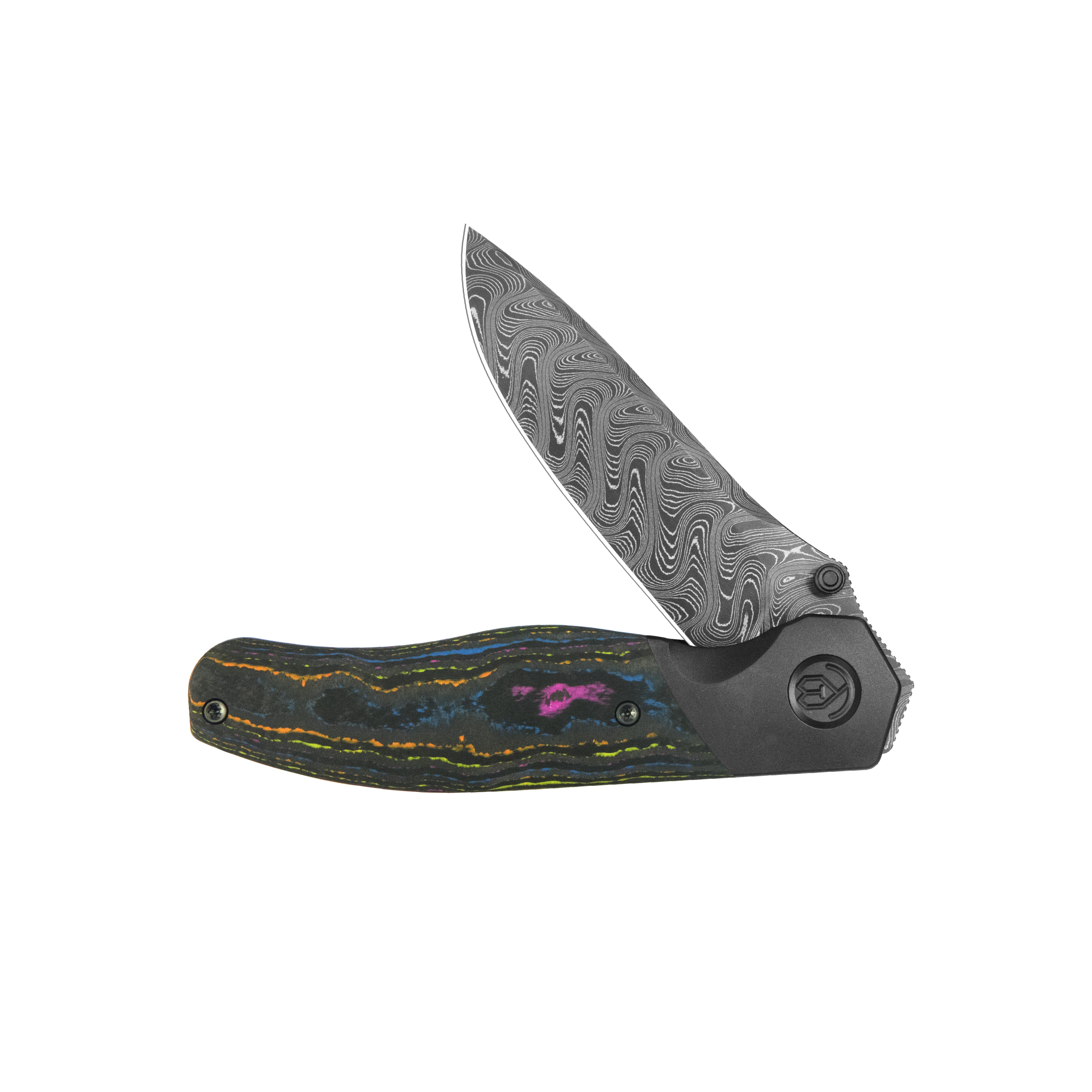 TM Glitter Camo Iron Cover(ブラック) KB Velvet Snake Folding Knife DLC Titanium with 80's Camo Carbon inlay