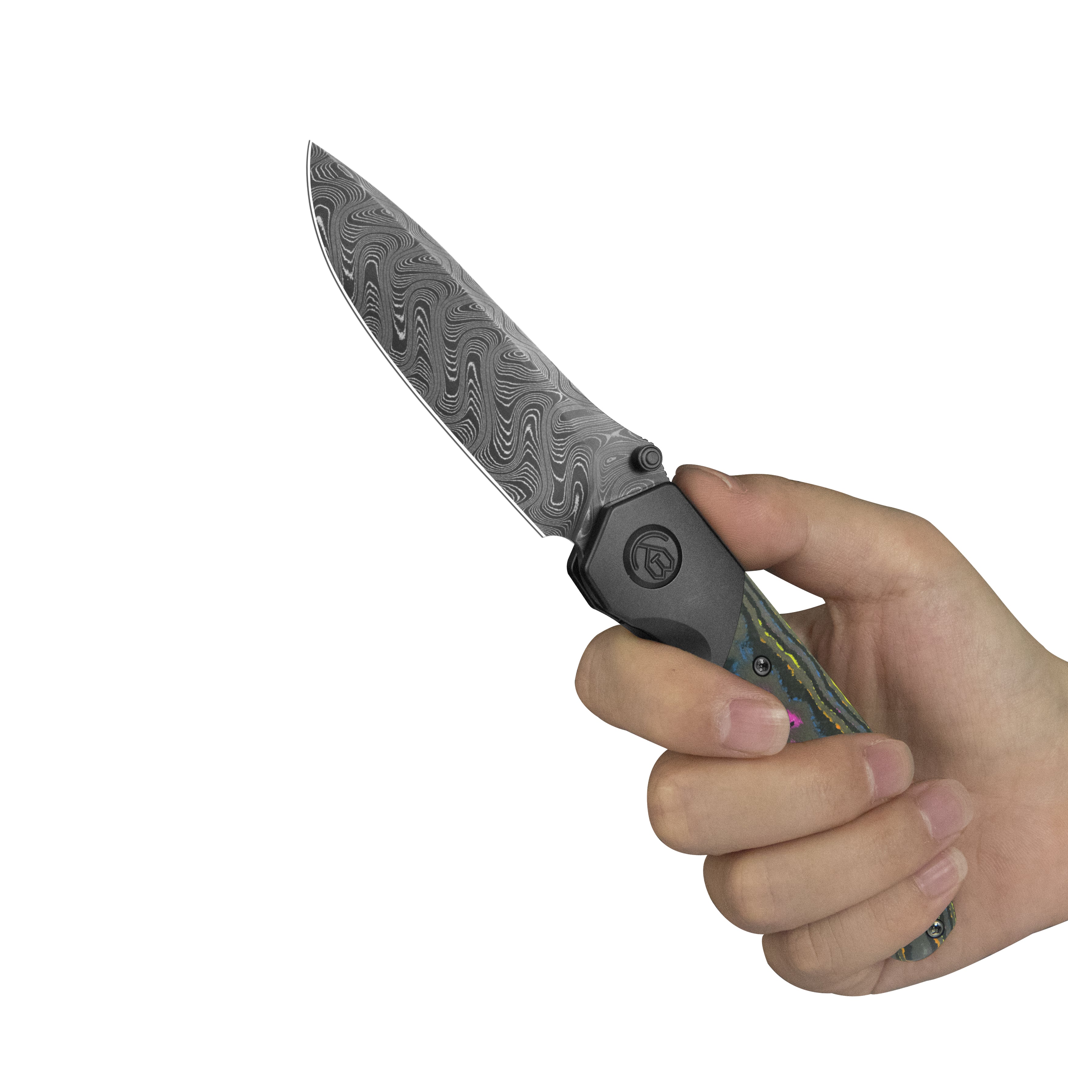 KB Velvet Snake Folding Knife DLC Titanium with 80's Camo Carbon inlay