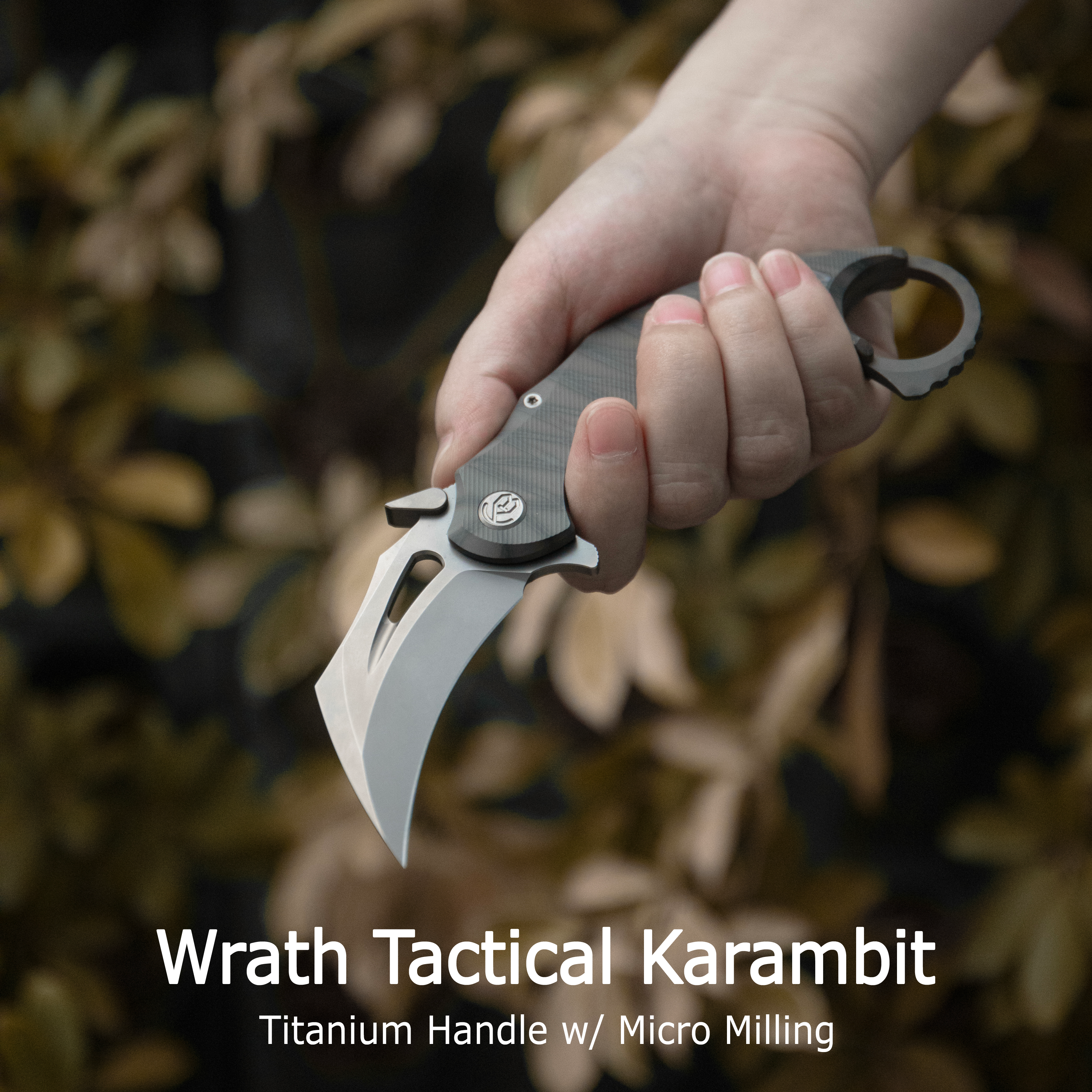 KB Wrath Frame Lock Karambit Ti Handle w/ Diagonal Milling 2.52'' Beadblast M390 KB271B
