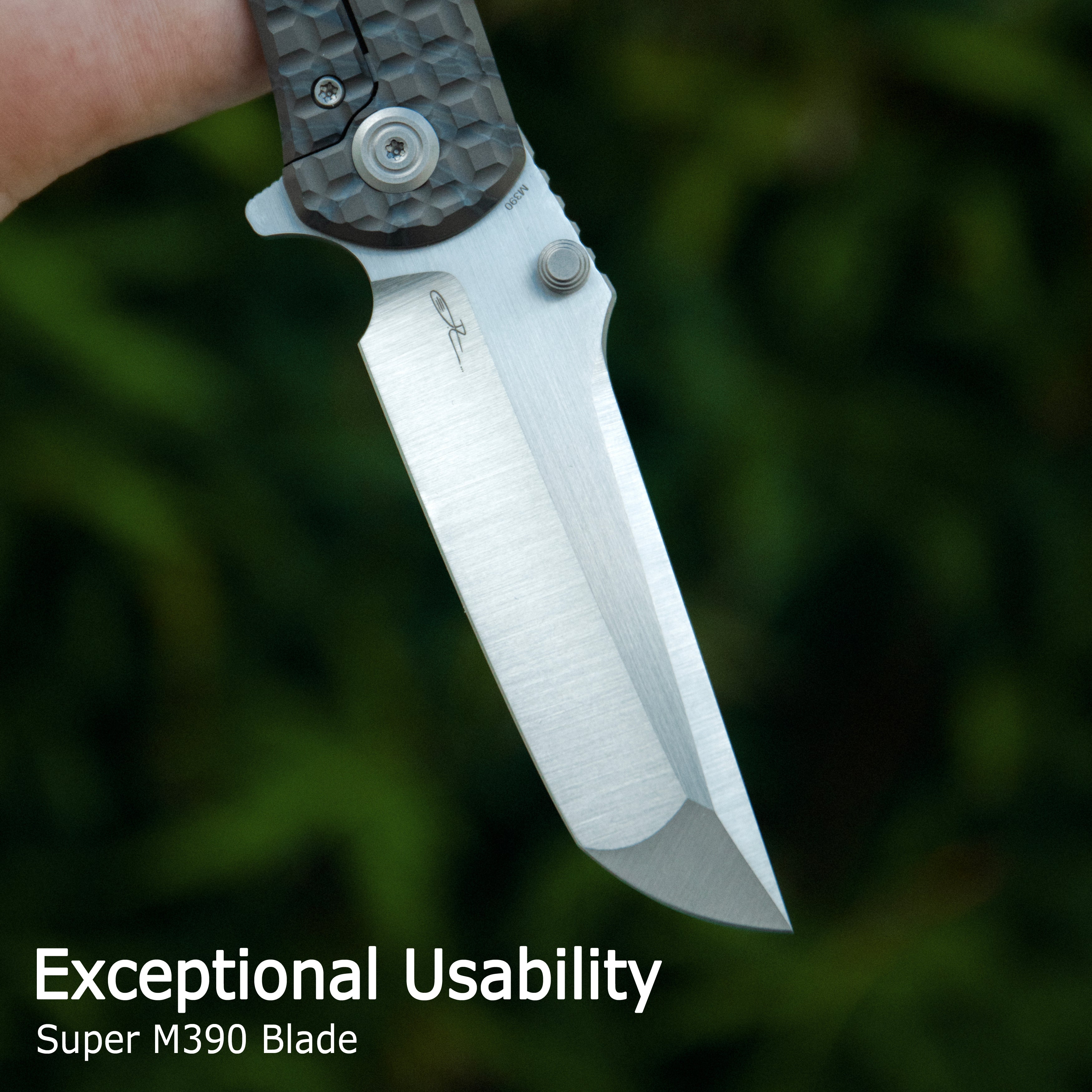 KB Interflow Folding Knife Flame Ano Titanium with FRAG Milling Handle 3.50'' Belt Satin M390 Blade KB294D