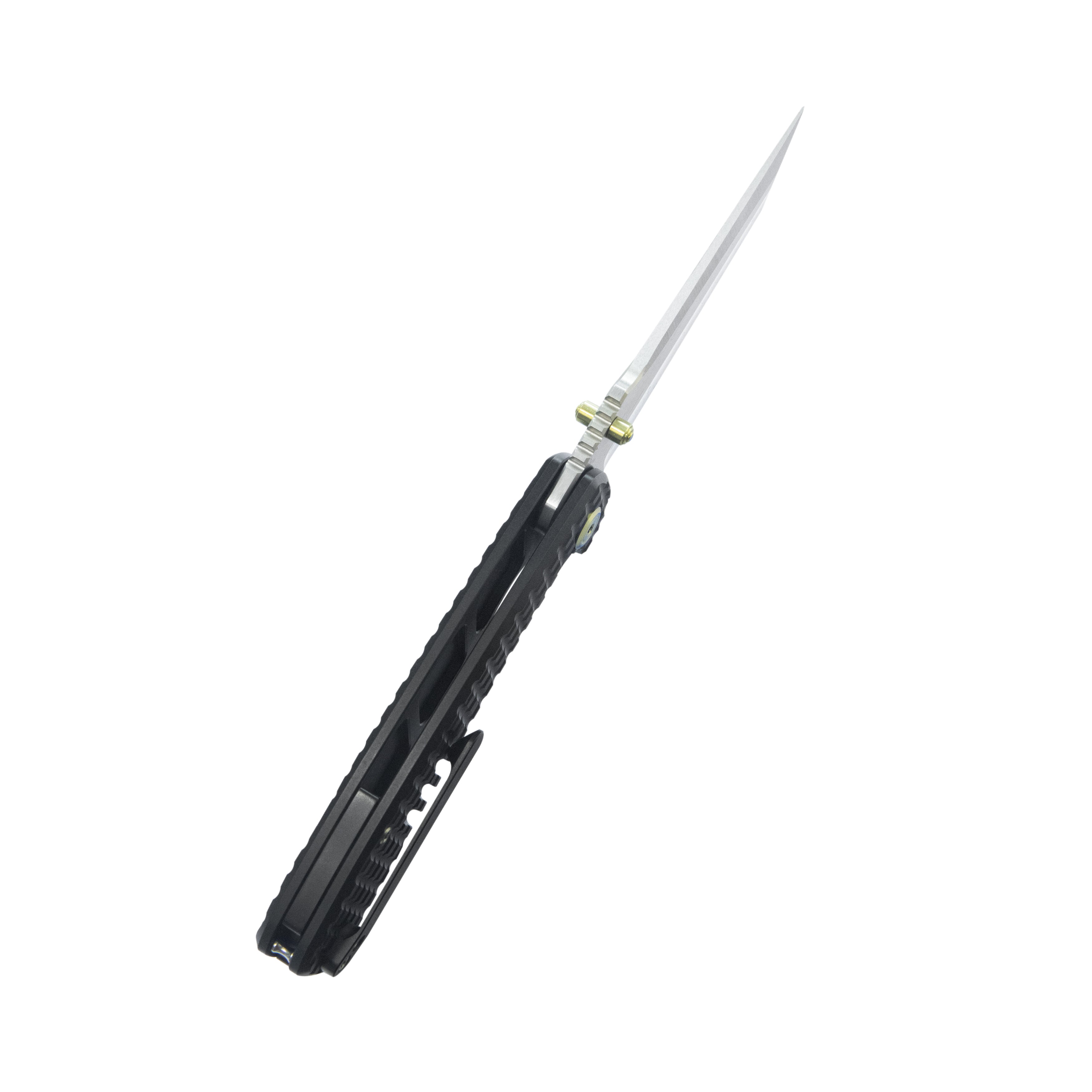 KB Interflow Folding Knife Black PVD Titanium with FRAG Milling Handle