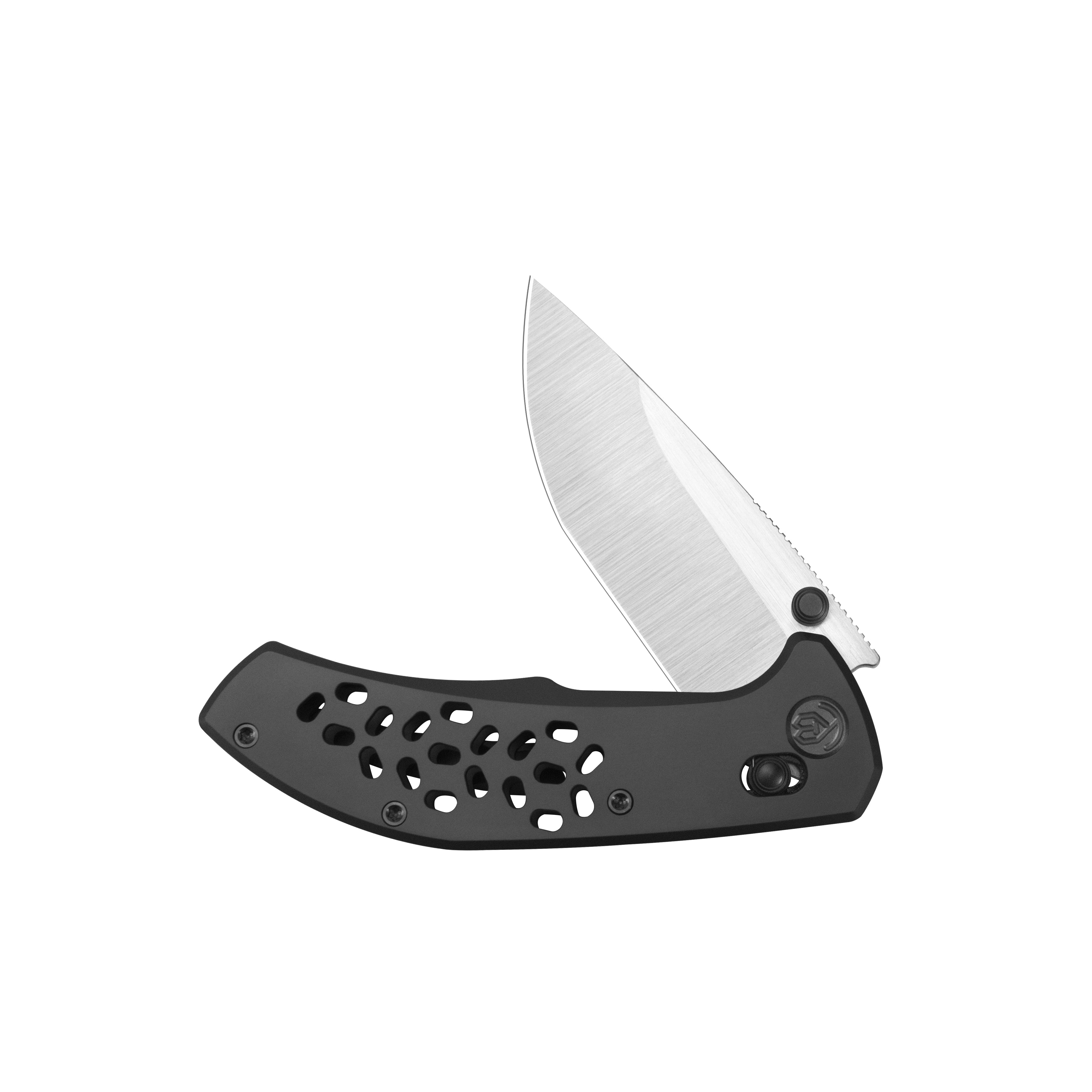 KB Trillium Folding Knife DLC Titanium Handle 3.11'' Belt Satin M390 Blade KB326C