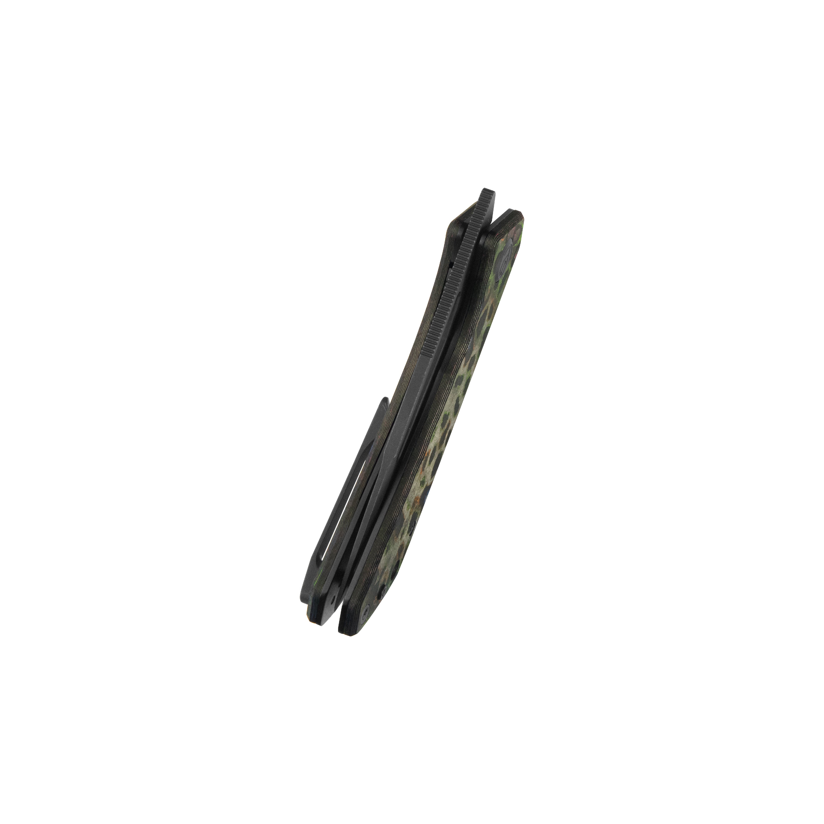 KB Thalia Pocket Folding Knife 80's Camo Carbon Handle 3.27'' Black PVD Stonewashing M390 Blade KB331A