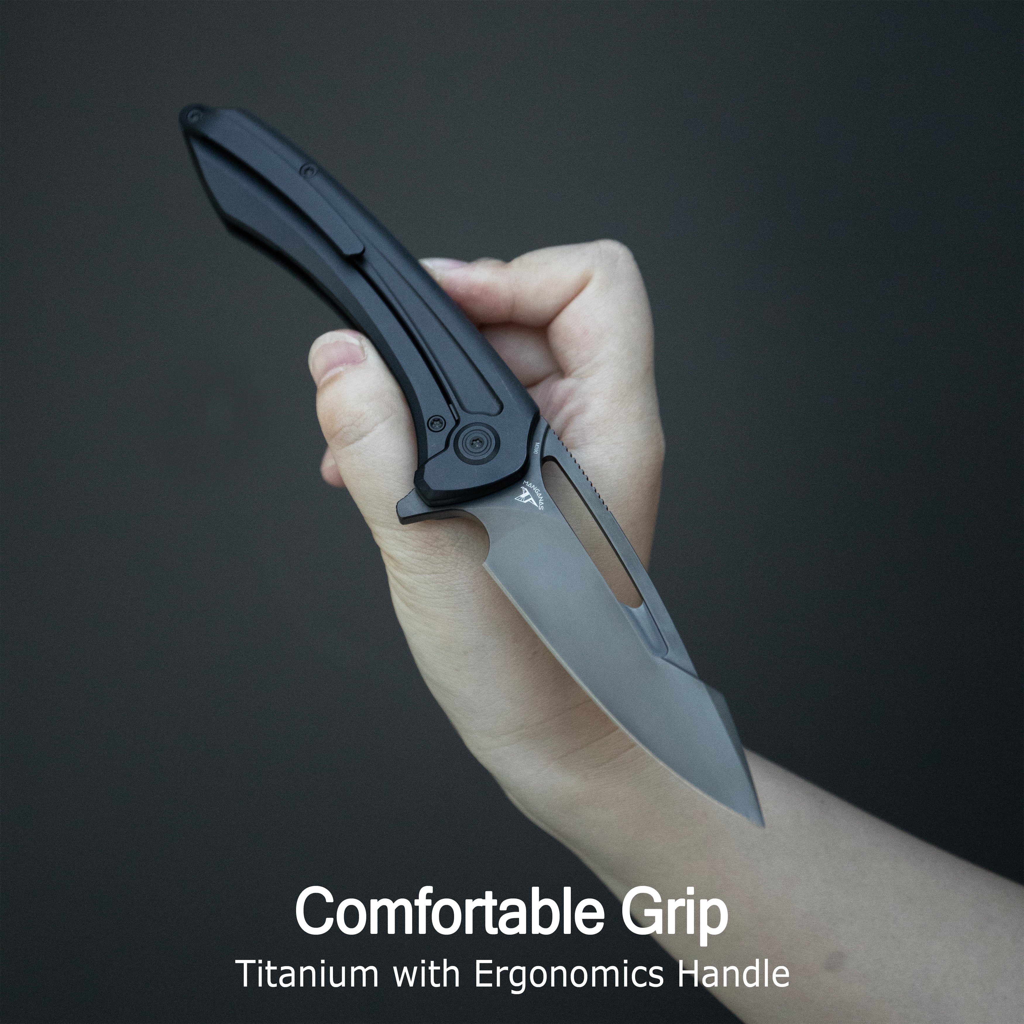 KB Merced Pocket Folding Knife Gray Titanium Handle 3.46'' Beadblast M390 KB352A